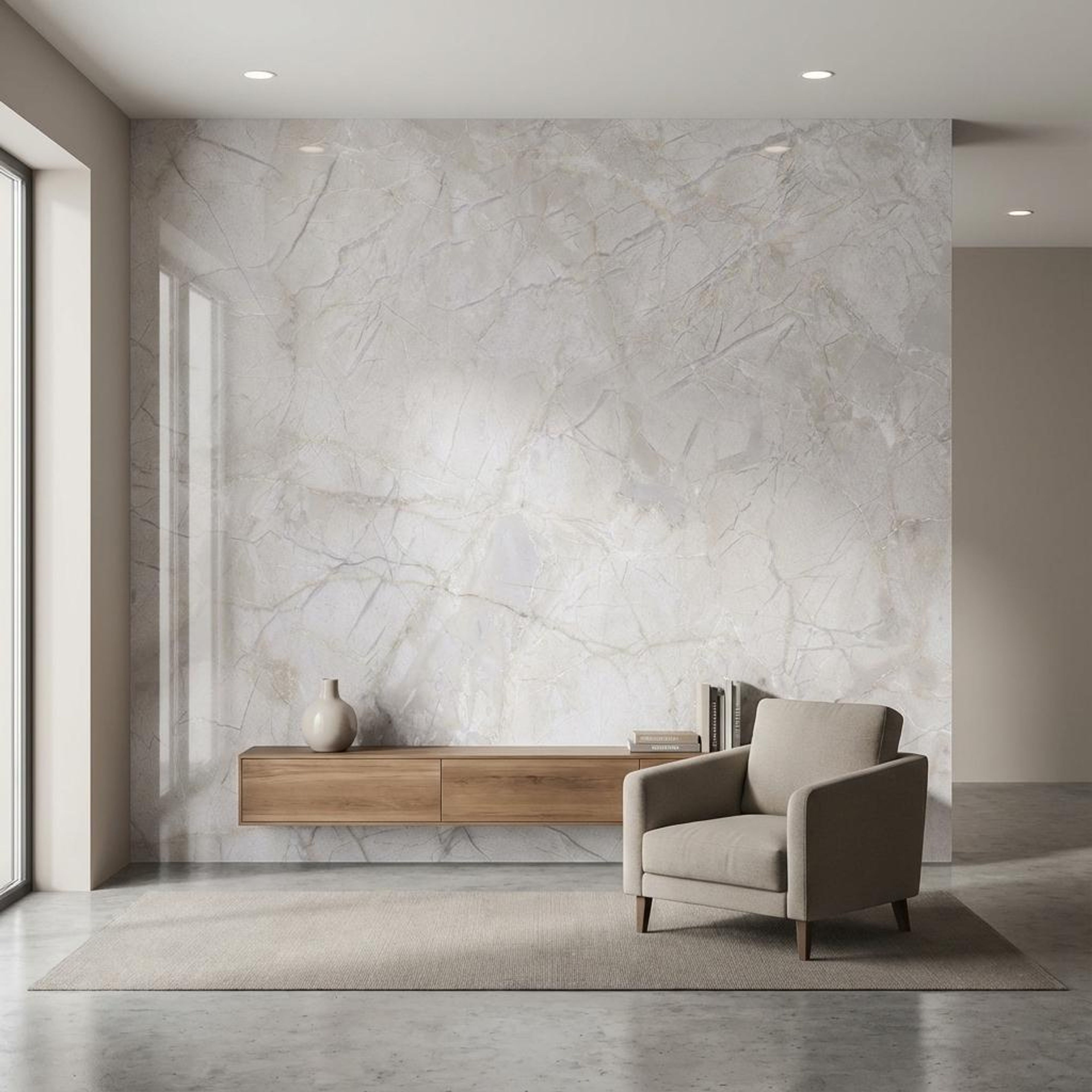 Sovereign Crème Marble, Light Grey, Marble, Tiles - Vitrified - Full Body, 2 x 1 ft, 9 mm