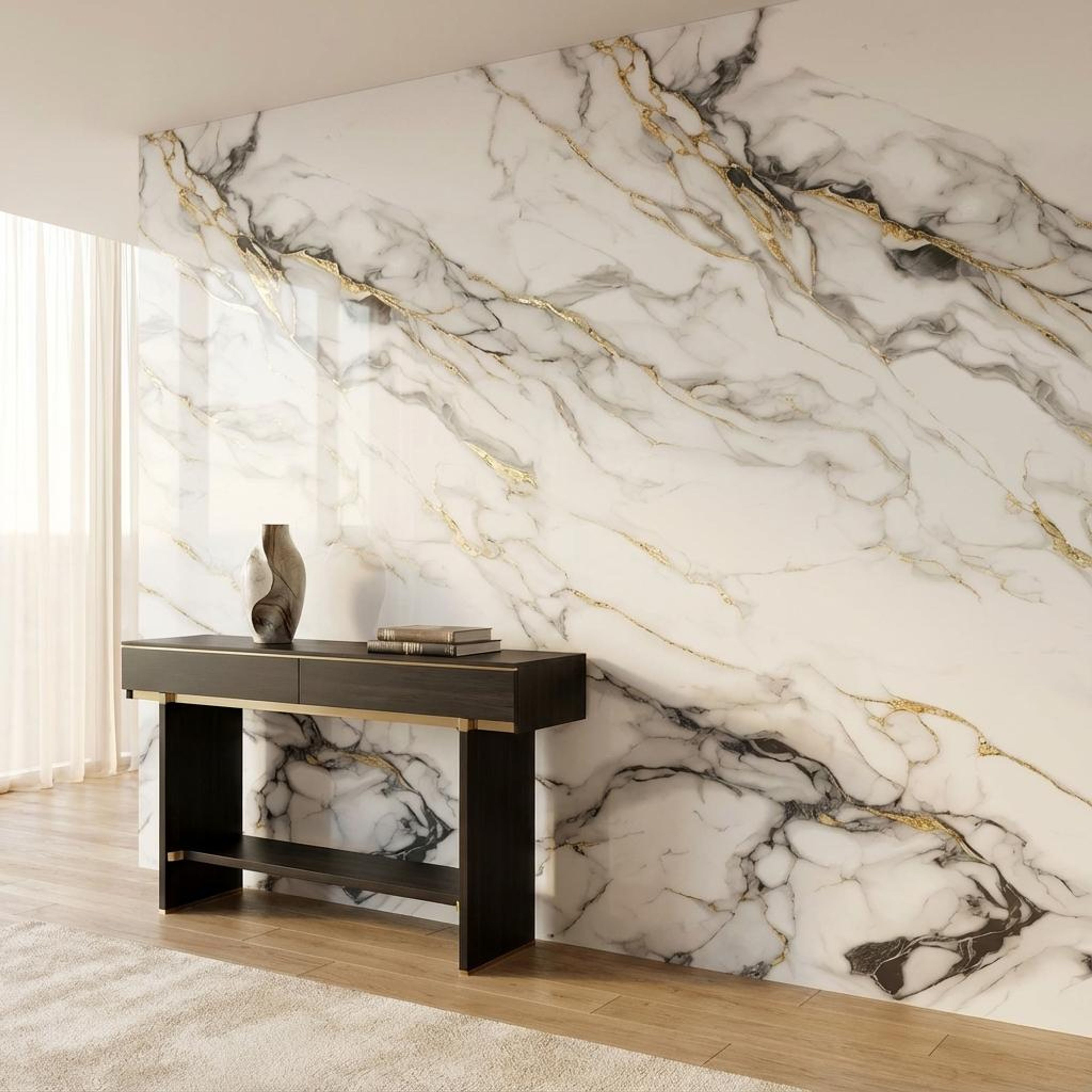 Imperial Pearl Marble, Gold & White, Marble, Tiles - Ceramic, 4 x 2 ft, 8.5 mm