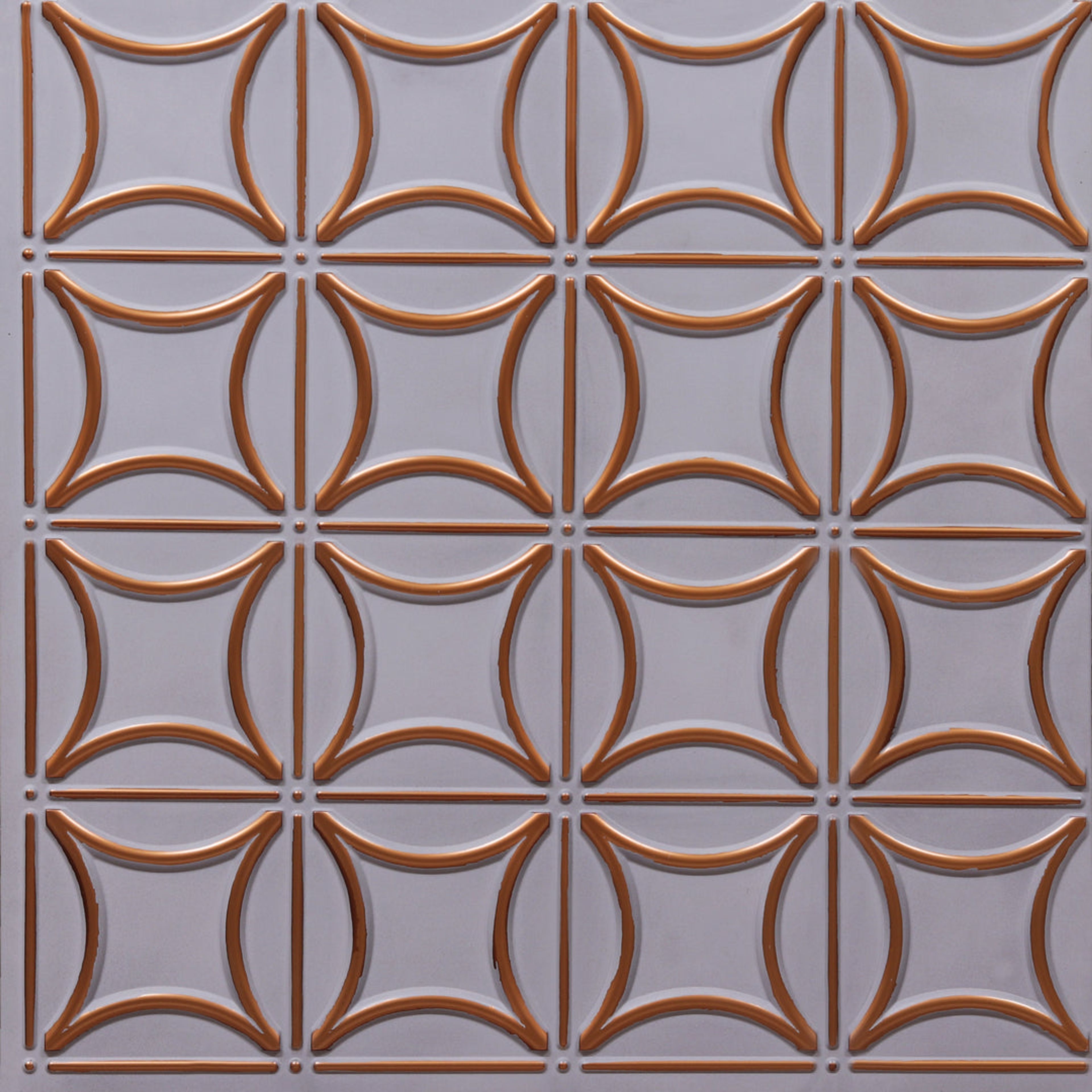 Chromatic Dusty Copper - Moraccan Meshwork - Copper, Brown - Decorative Ceiling Panel - 2 ft x 2 ft