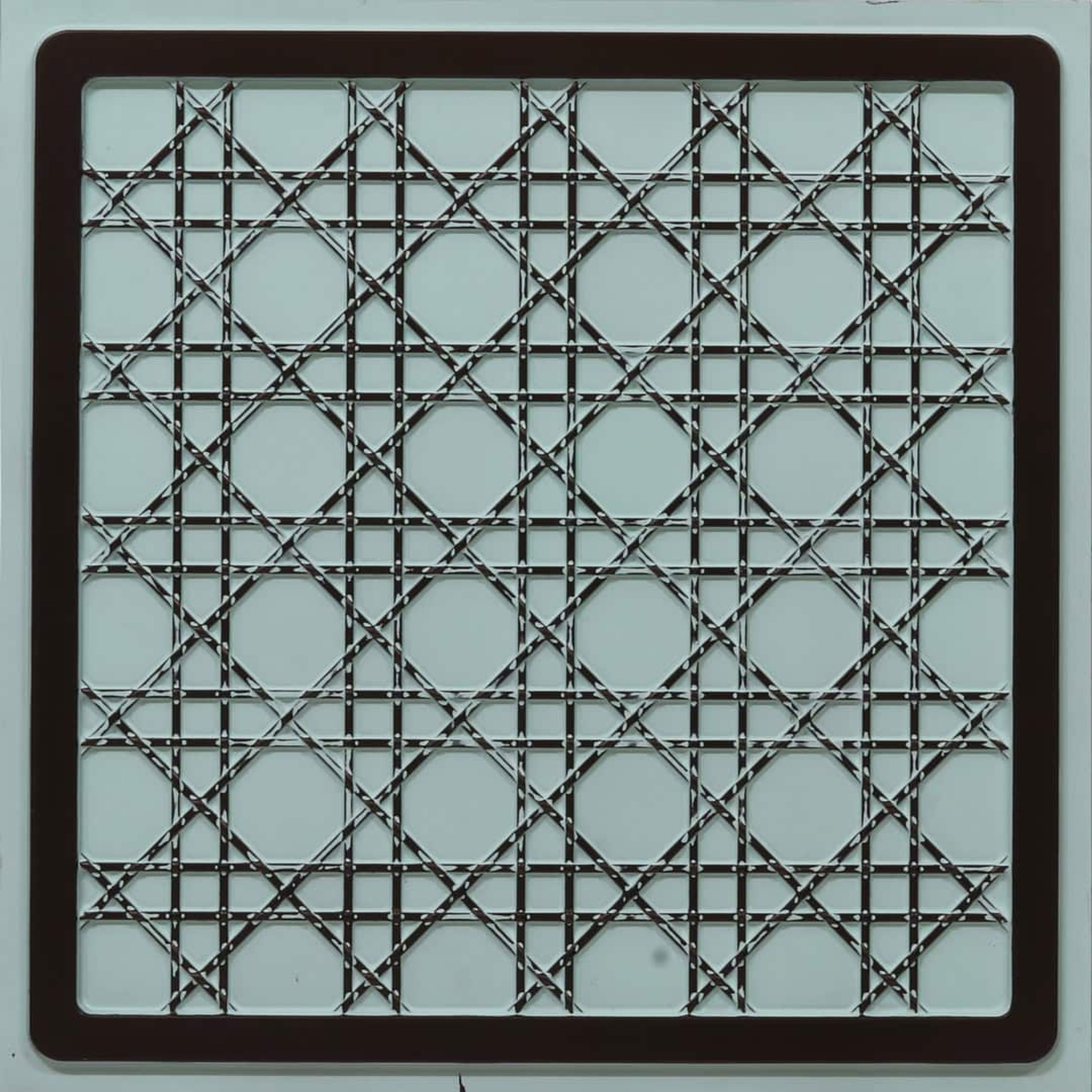 Create Aqua Tin - Moraccan Meshwork - Blue, Silver - Decorative Ceiling Panel - 2 ft x 2 ft