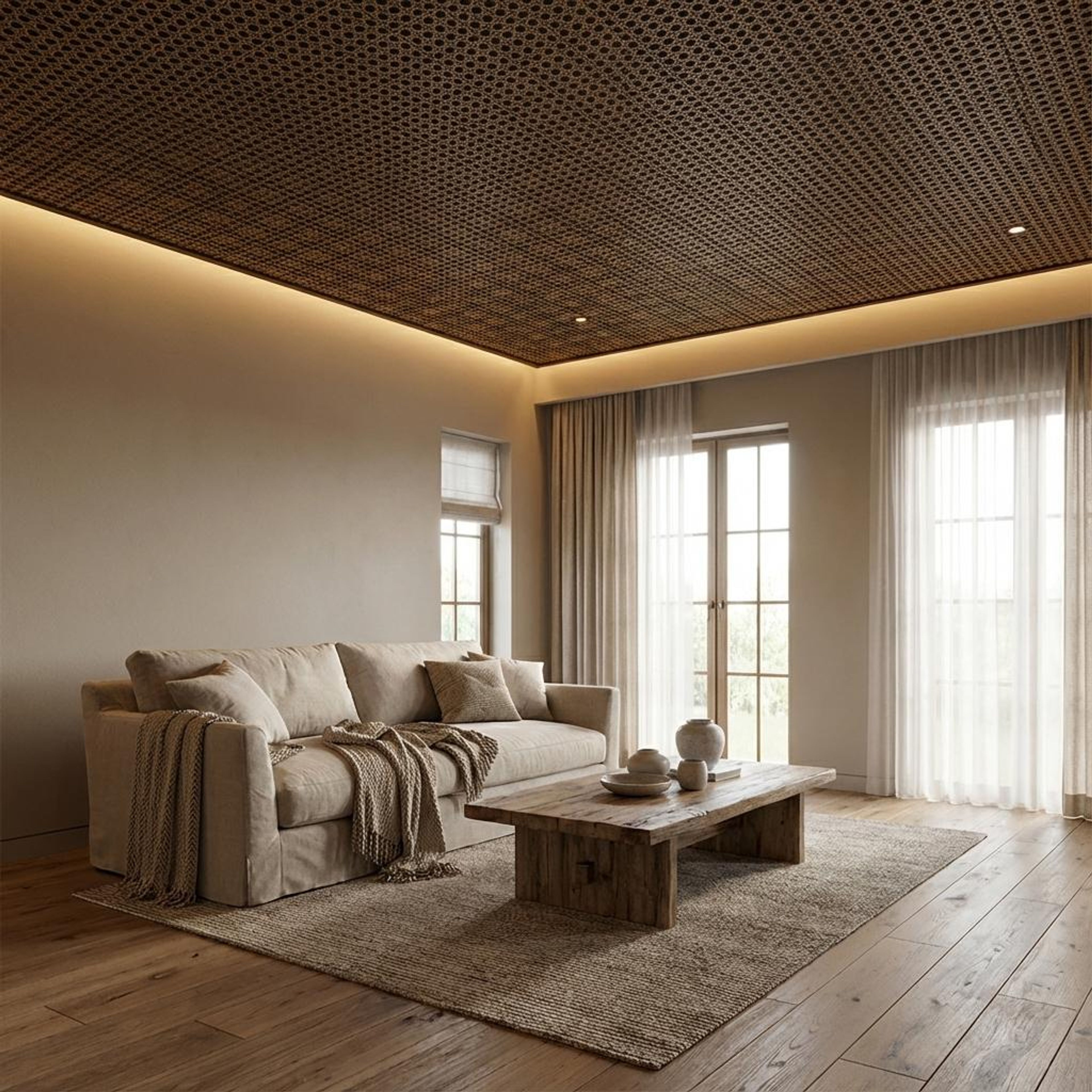 Create Aqua Tin - Moraccan Meshwork - Blue, Silver - Decorative Ceiling Panel - 2 ft x 2 ft