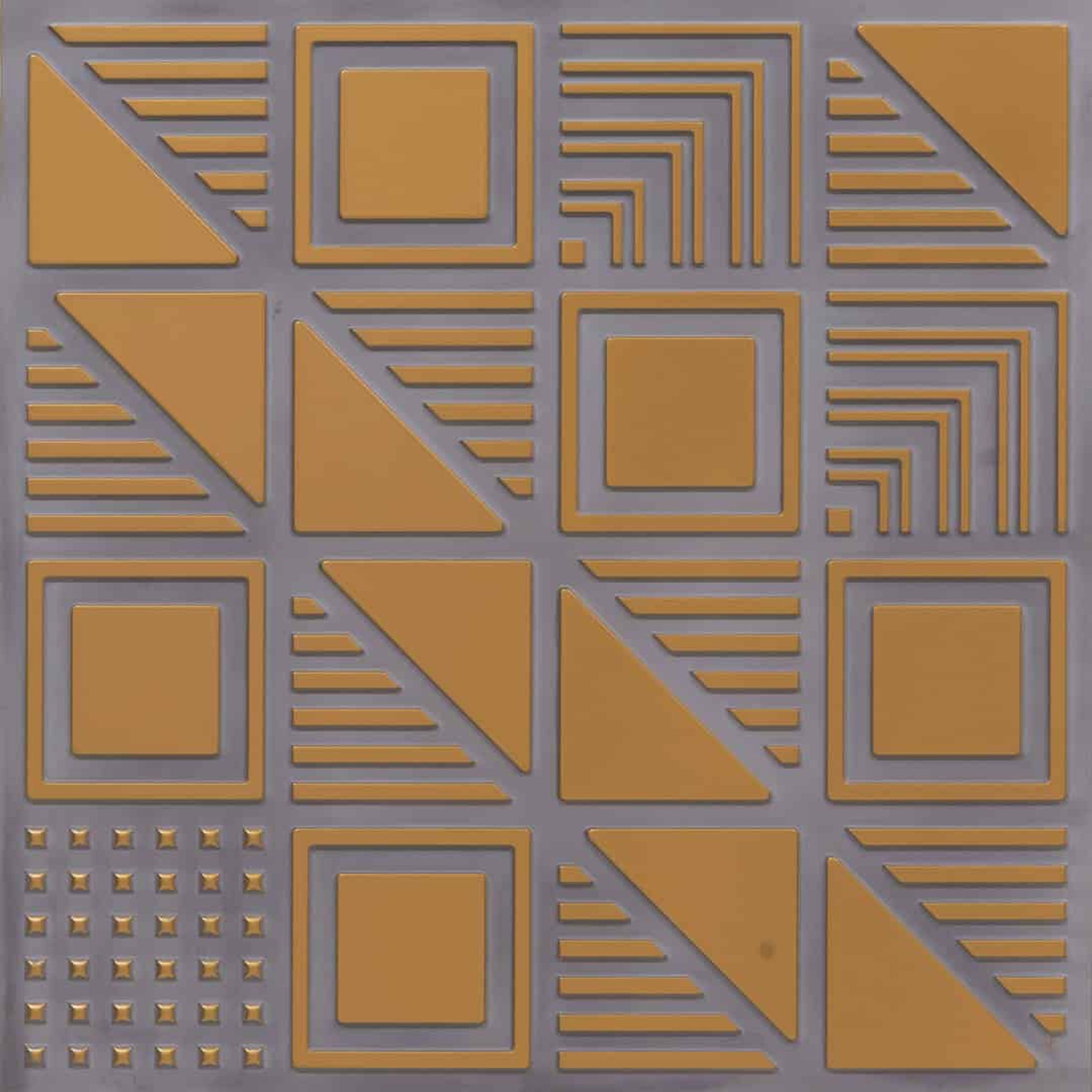 Gallery Royal Grey - Greek Geometric - Silver, Grey - Decorative Ceiling Panel - 2 ft x 2 ft