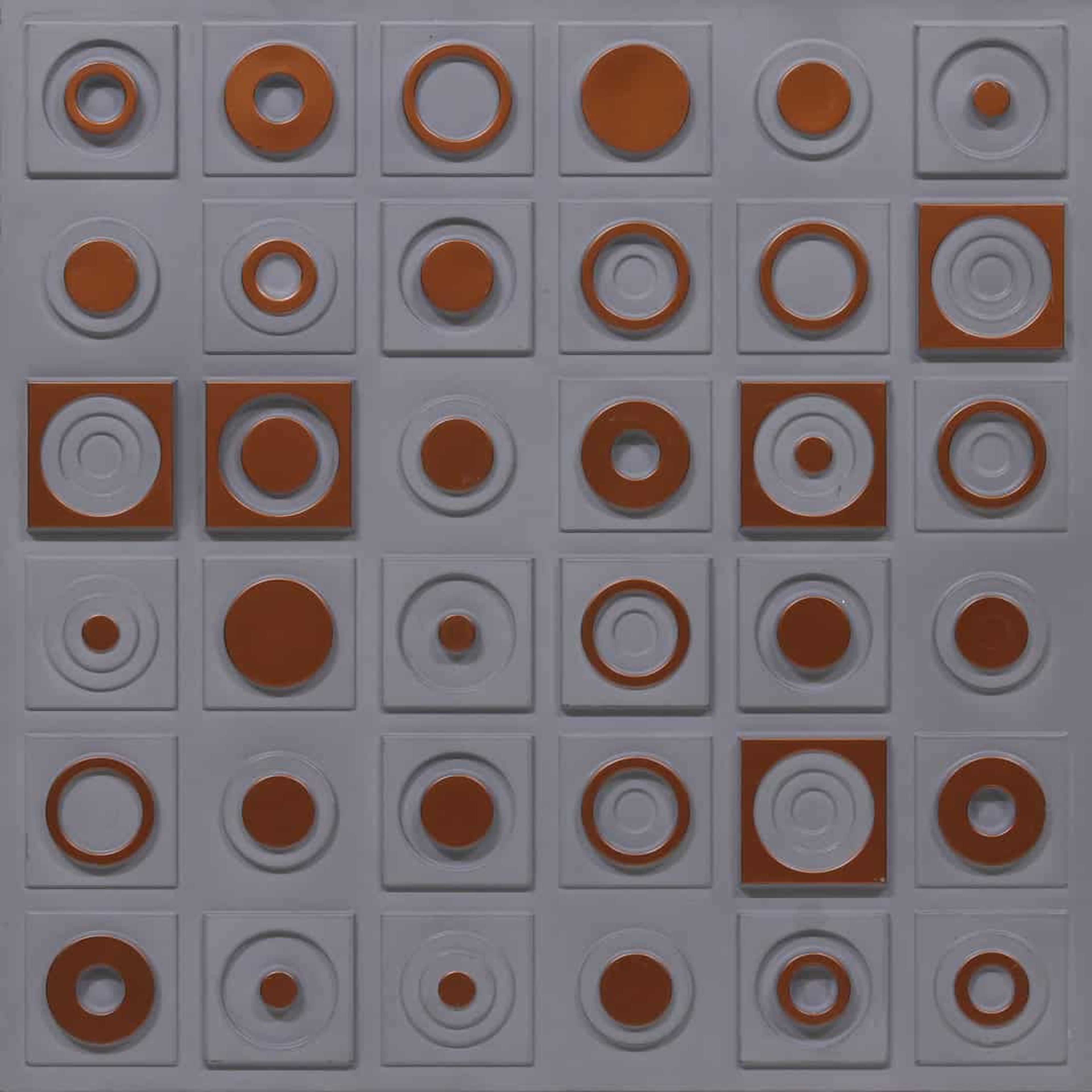 Creative Dusty Copper - Greek Geometric - Copper, Brown - Decorative Ceiling Panel - 2 ft x 2 ft