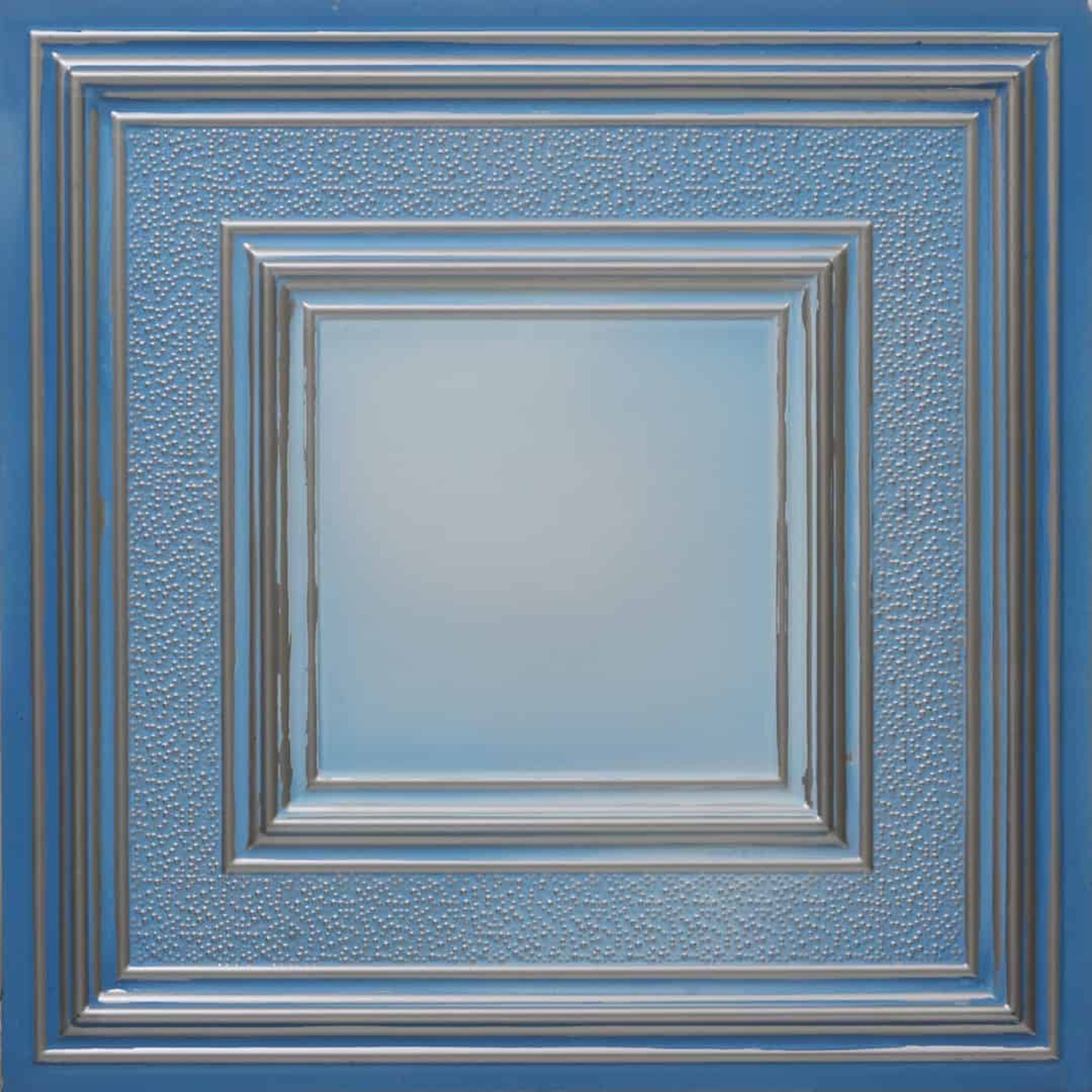 Fusion Blue Dove - Greek Geometric - Blue, Grey - Decorative Ceiling Panel - 2 ft x 2 ft