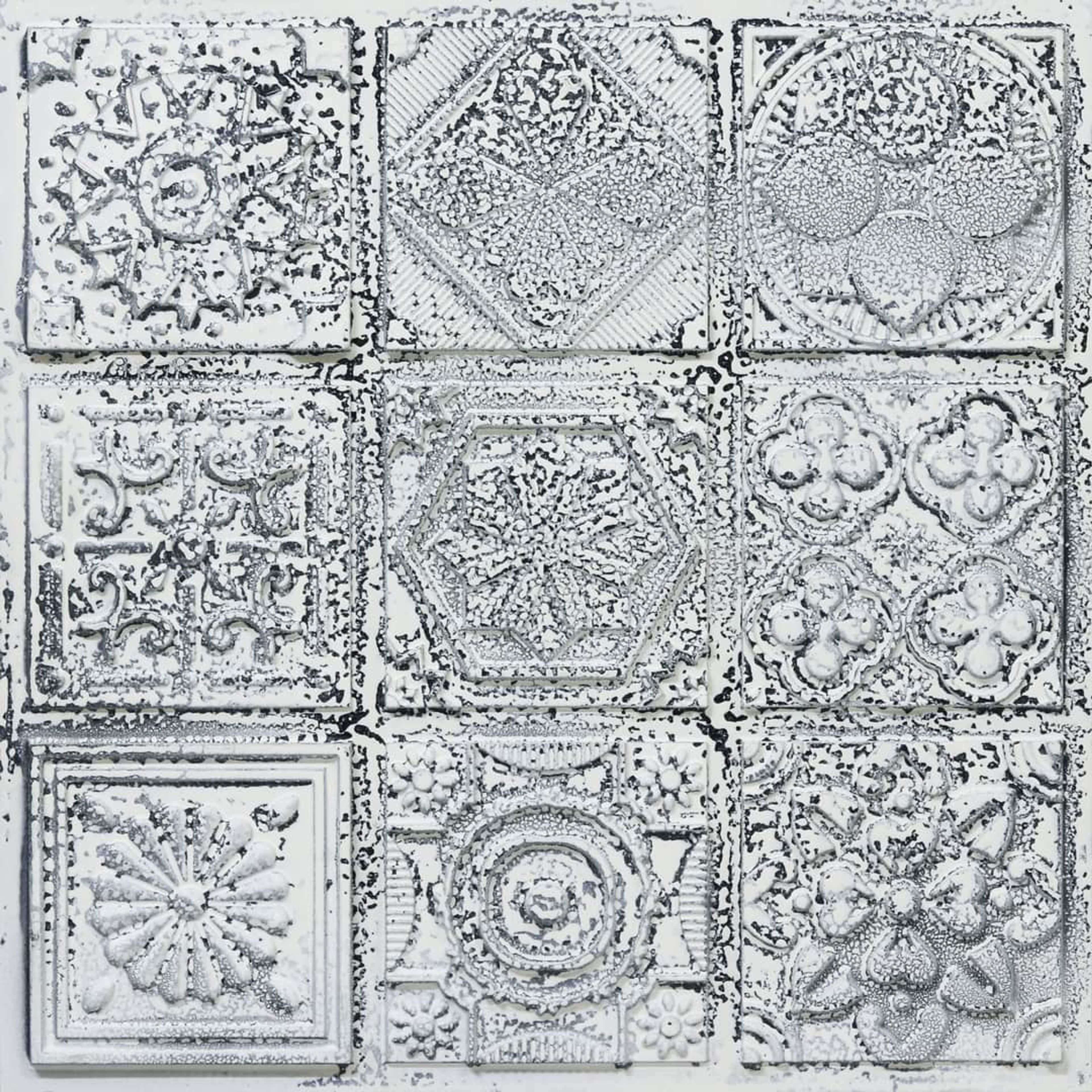 Creative Sunny Brown - Persian Motifs - Brown, Orange - Decorative Ceiling Panel - 2 ft x 2 ft