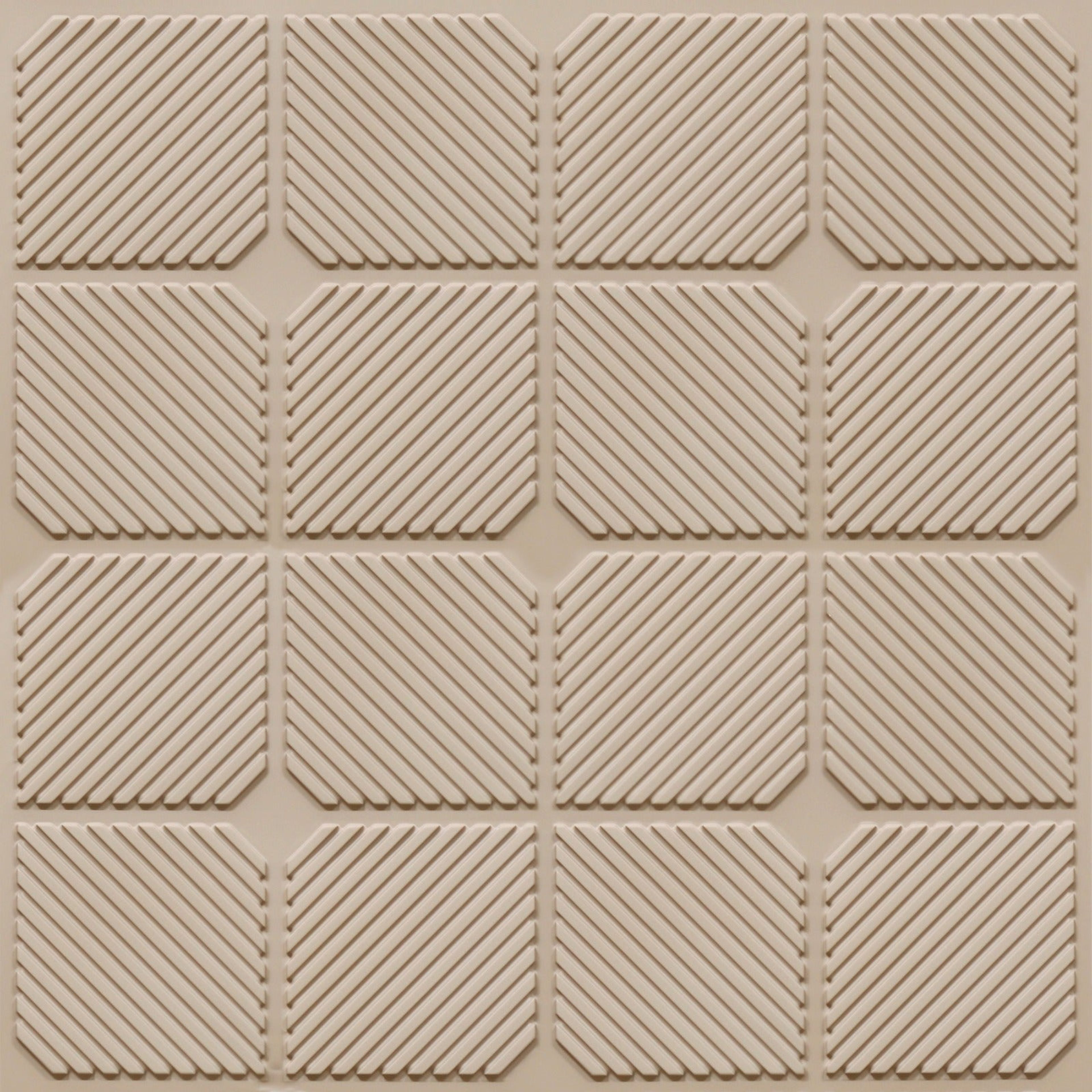 Studio Royal Grey - Greek Geometric - Silver, Grey - Decorative Ceiling Panel - 2 ft x 2 ft