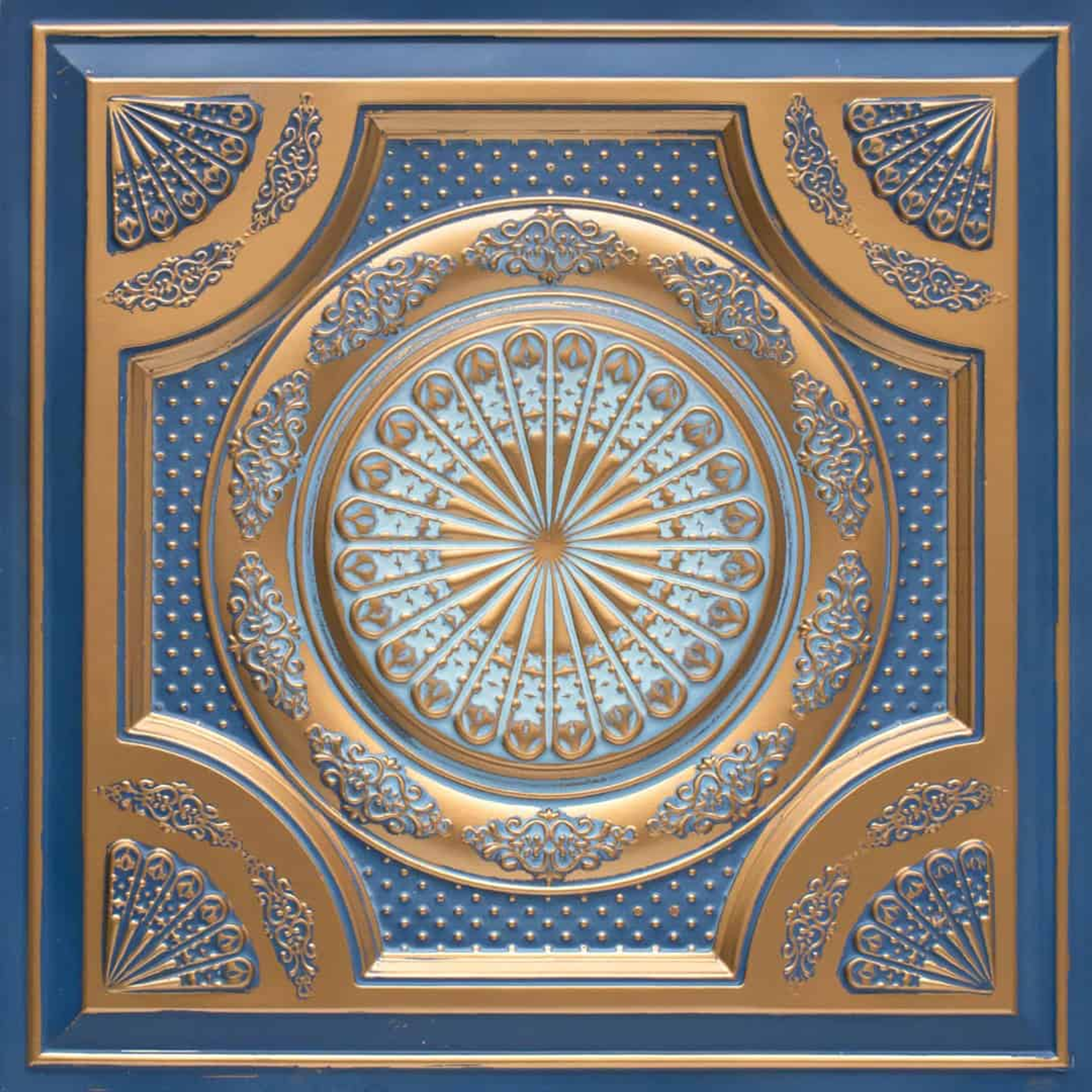 Striking Golden Swan - Baali Botanical - Gold, Yellow - Decorative Ceiling Panel - 2 ft x 2 ft