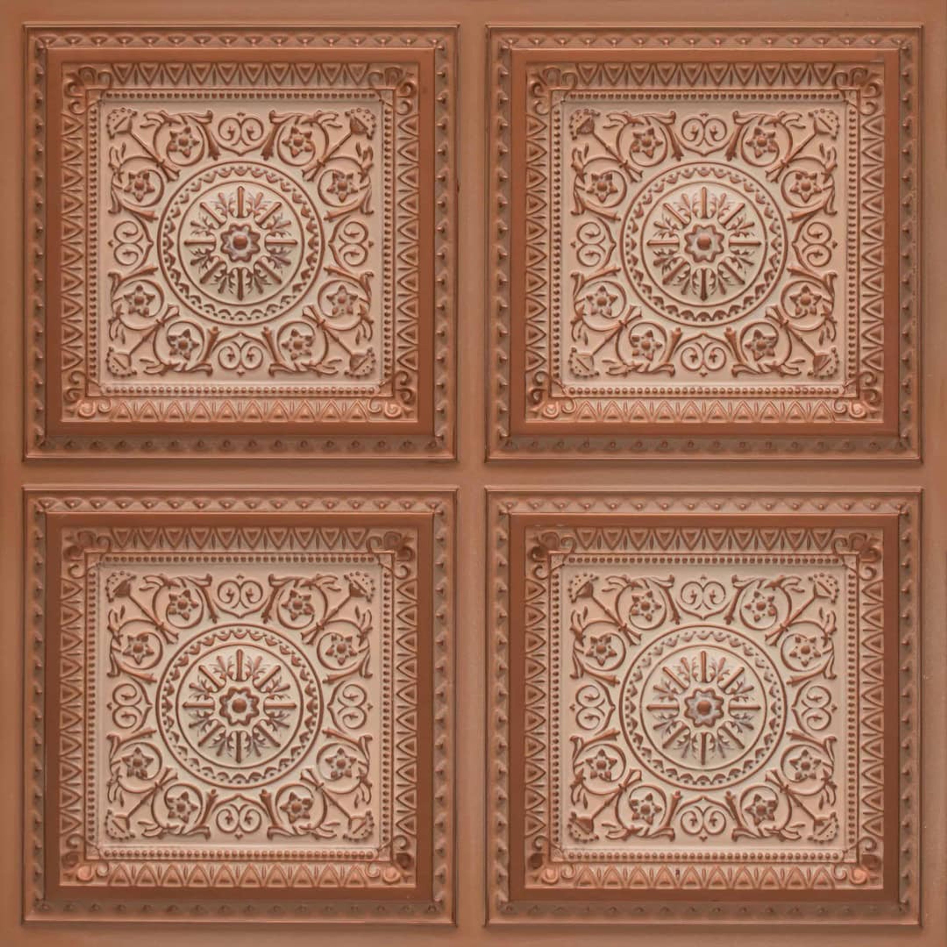 Bold Sandstone - Persian Motifs - Beige, Brown - Decorative Ceiling Panel - 2 ft x 2 ft