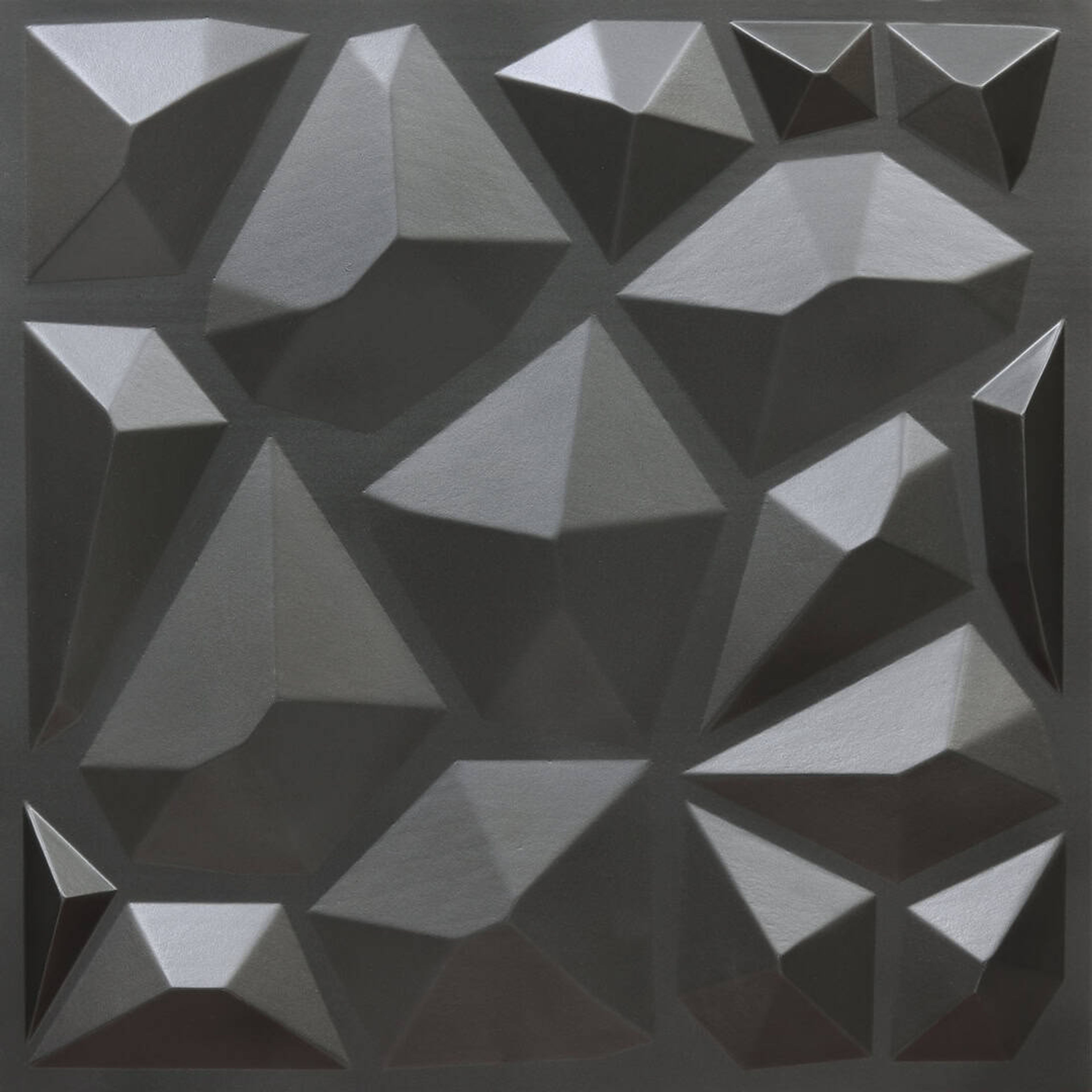 Victorian Metallic Grey - Himalayan Rock Imprint - Silver, Grey - Decorative Ceiling Panel - 2 ft x 2 ft