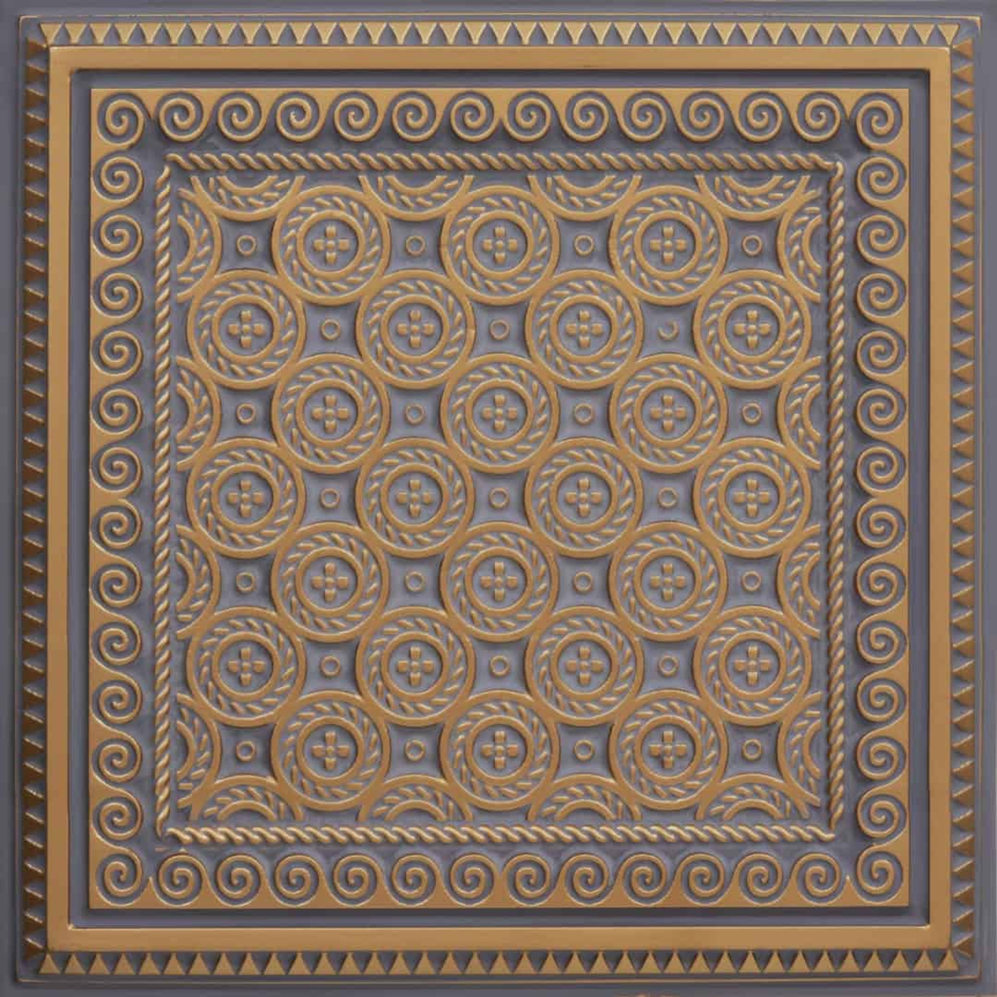 Fusion Royal Grey - Moraccan Meshwork - Silver, Grey - Decorative Ceiling Panel - 2 ft x 2 ft