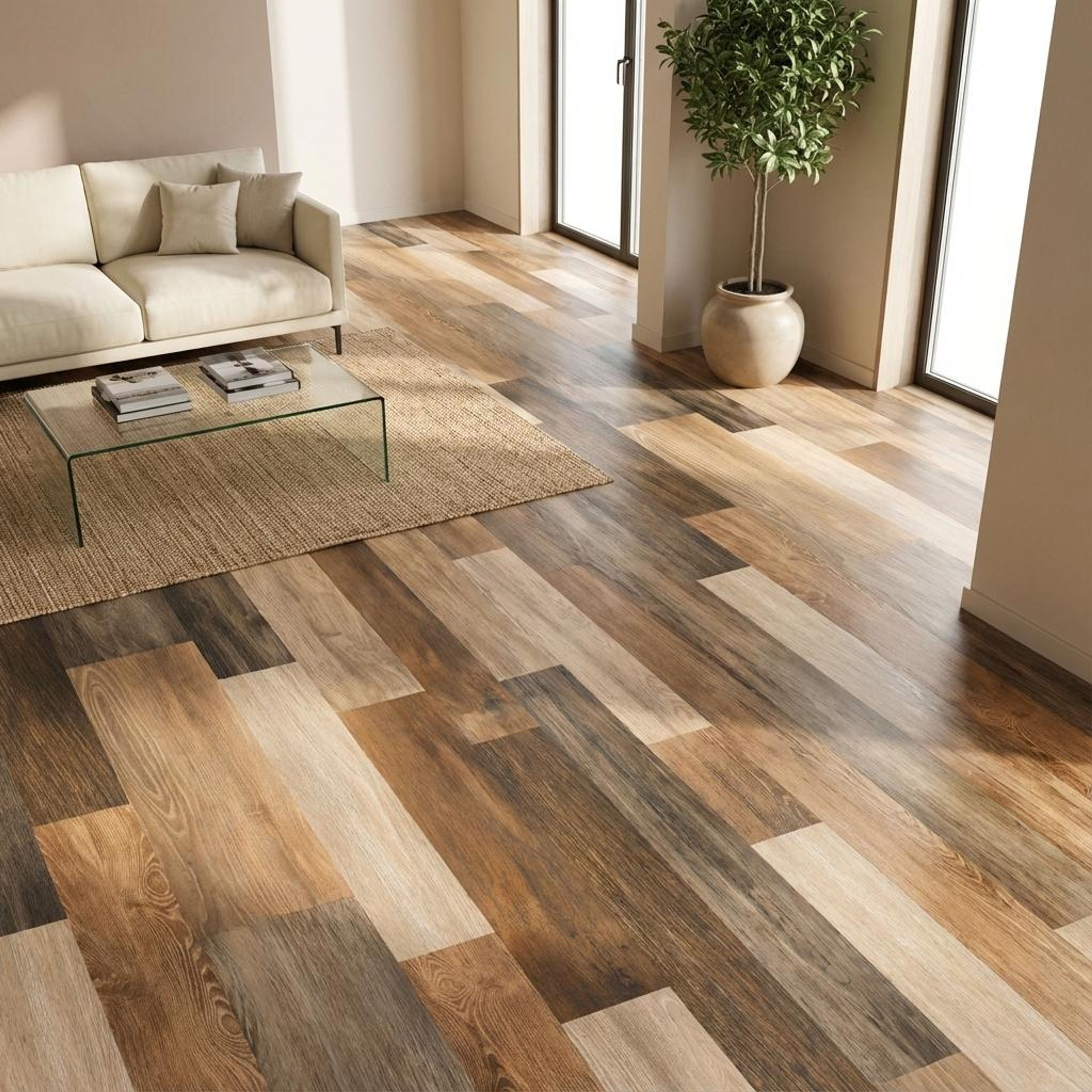 Furell Brown Wood Plank, Dark Brown, Wood, Tiles - Vitrified - Full Body, 4 x 2 ft, 9 mm