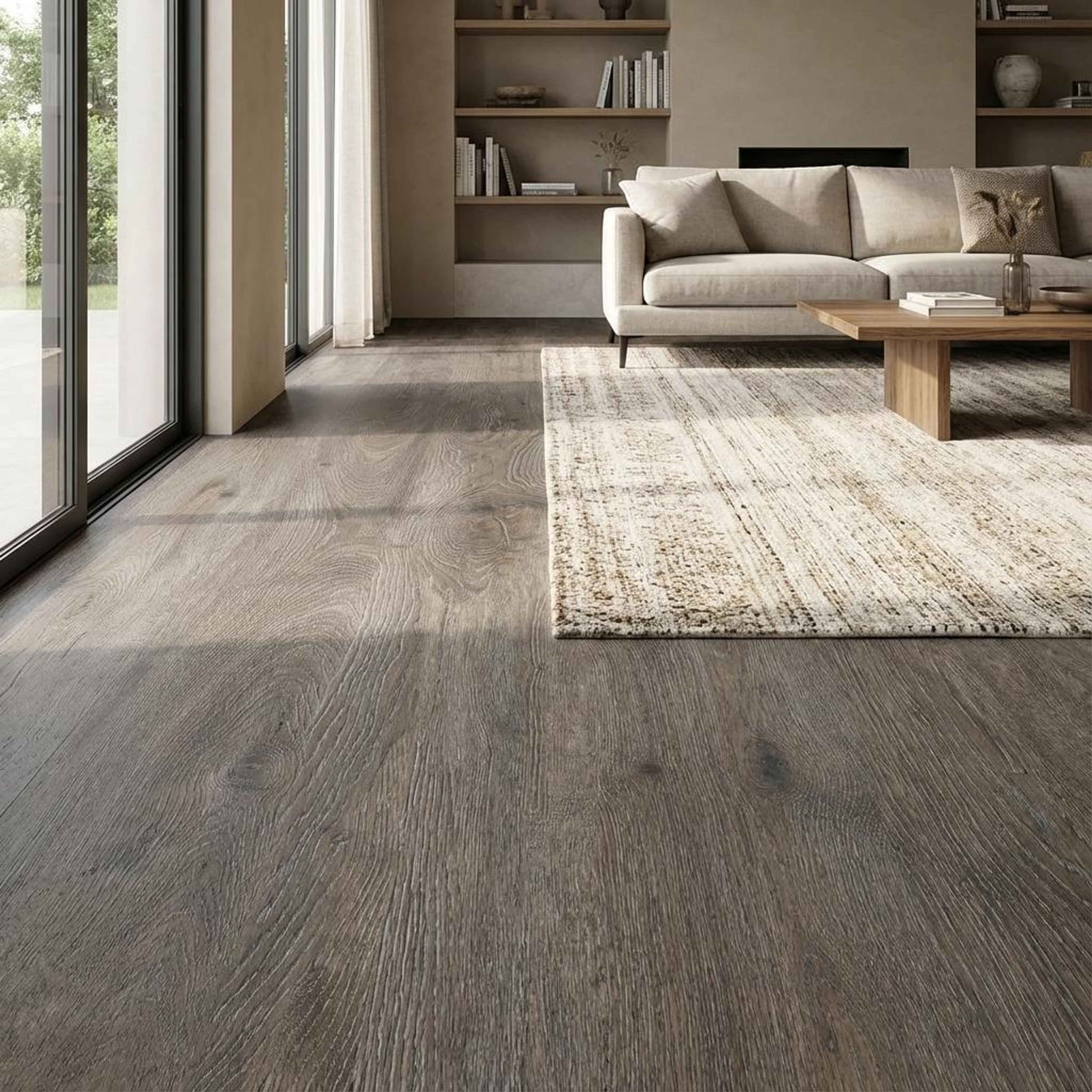 Classic Honey Plank, Dark Brown, Wood, Tiles - Vitrified - Full Body, 4 x 2 ft, 9 mm