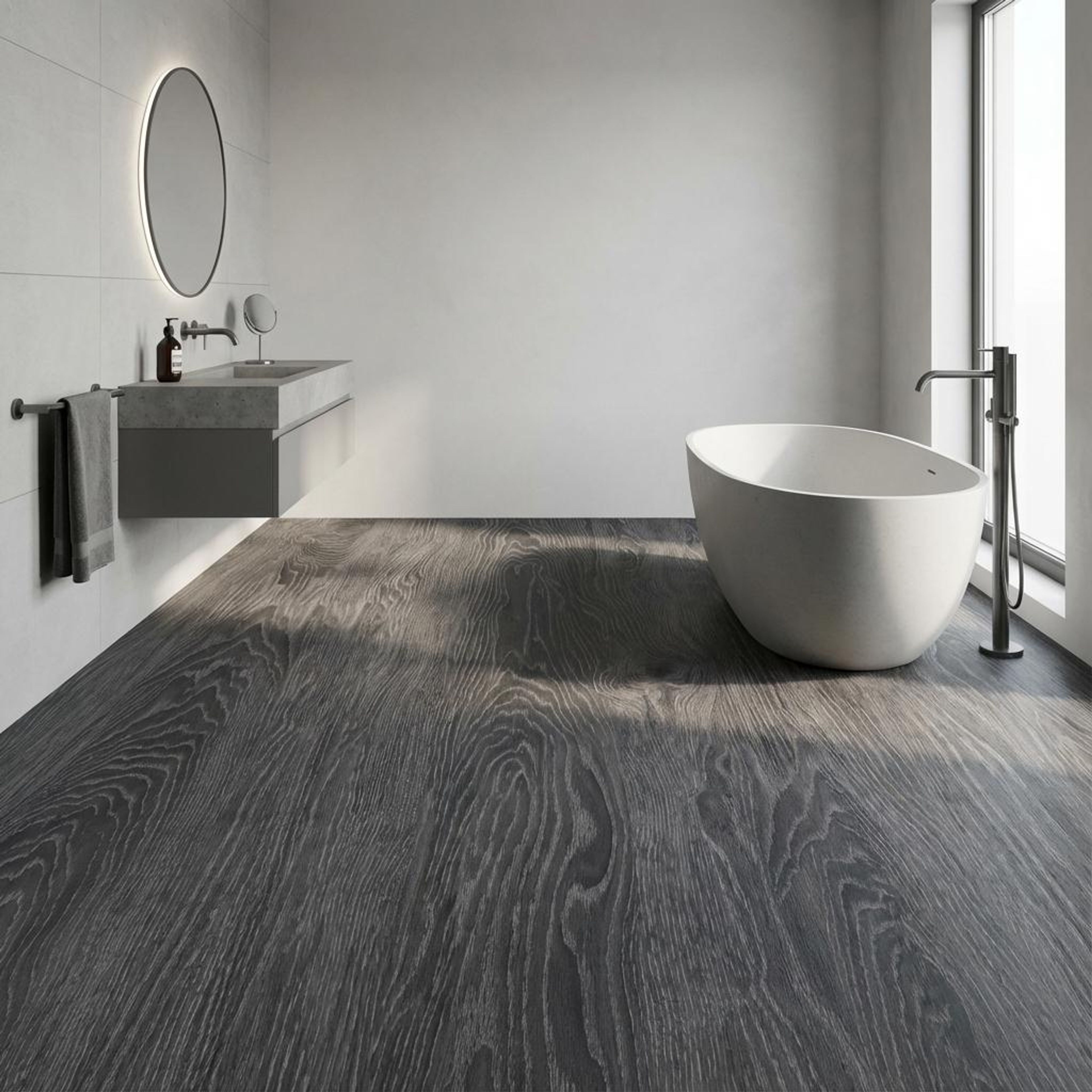 Caldera Black Wood Plank, Dark Grey, Wood, Tiles - Vitrified - Full Body, 4 x 2 ft, 9 mm