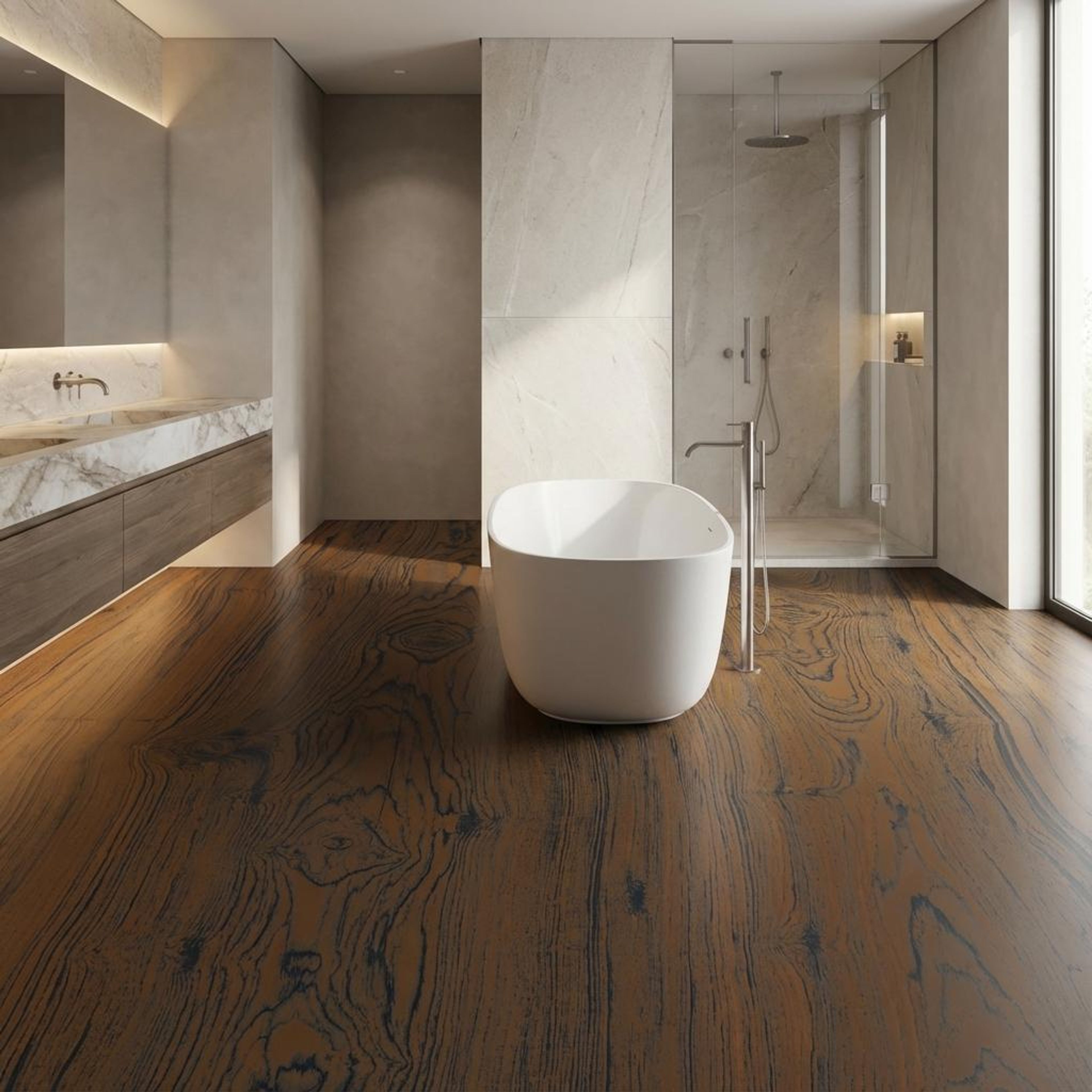 Burma Cherry Wood Plank, Dark Brown, Wood, Tiles - Vitrified - Full Body, 4 x 2 ft, 9 mm