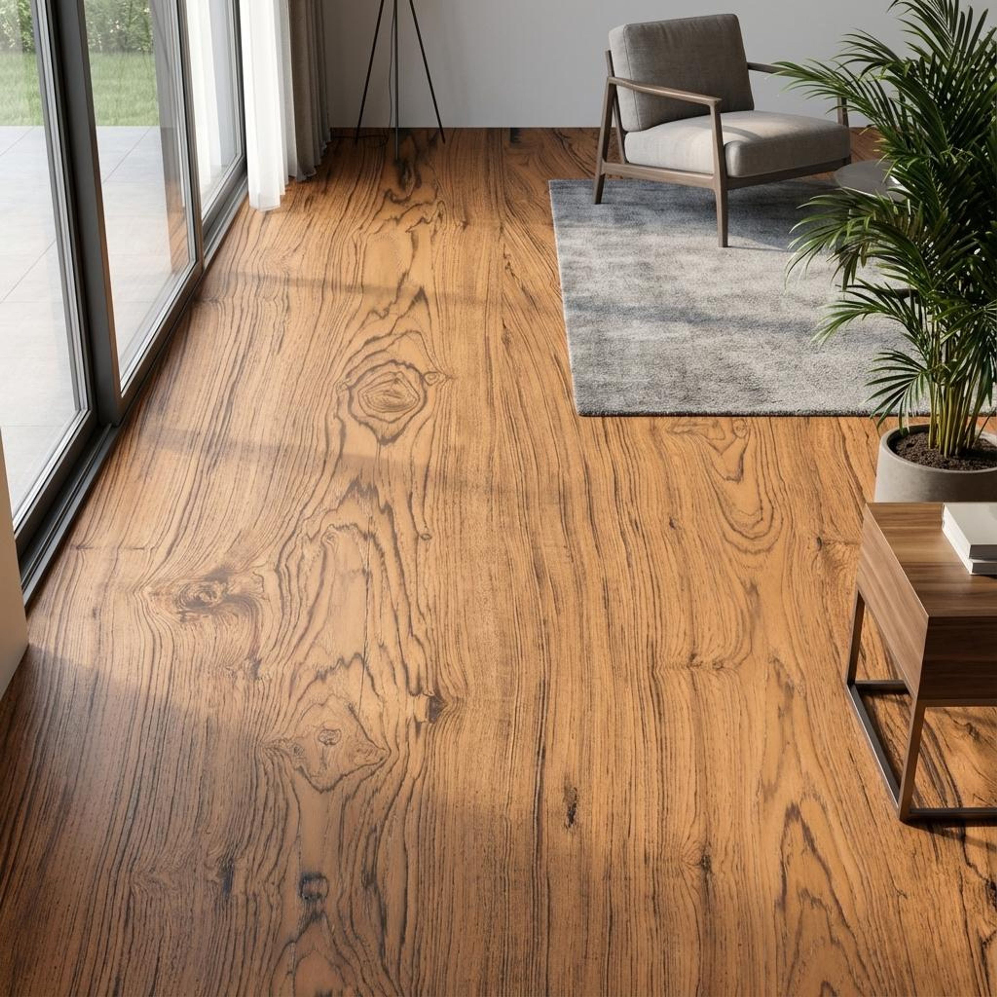 Burma Natural Wood Plank, Dark Brown, Wood, Tiles - Vitrified - Full Body, 4 x 2 ft, 9 mm