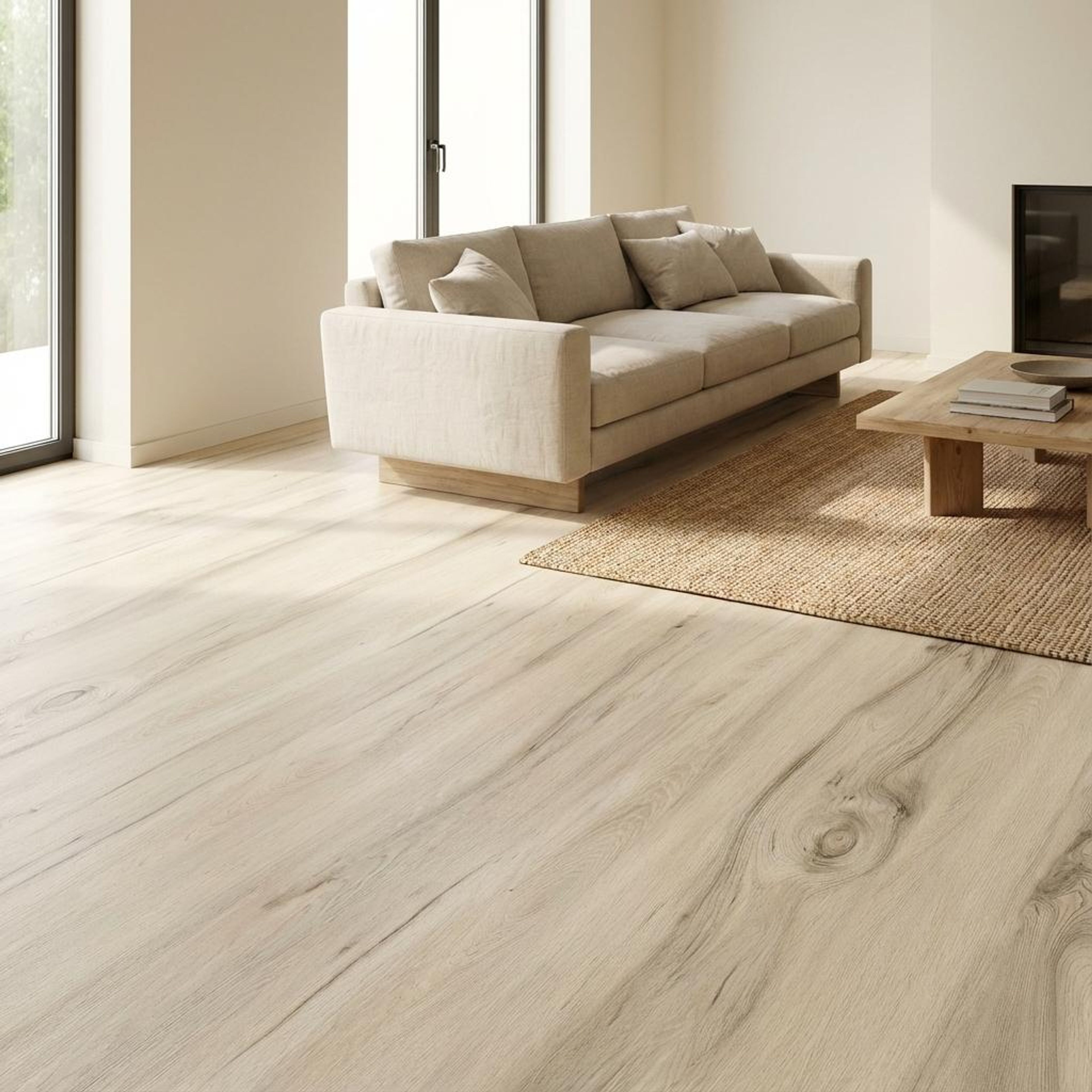 Bosco Ivory Wood Plank, Beige, Wood, Tiles - Vitrified - Full Body, 4 x 2 ft, 9 mm