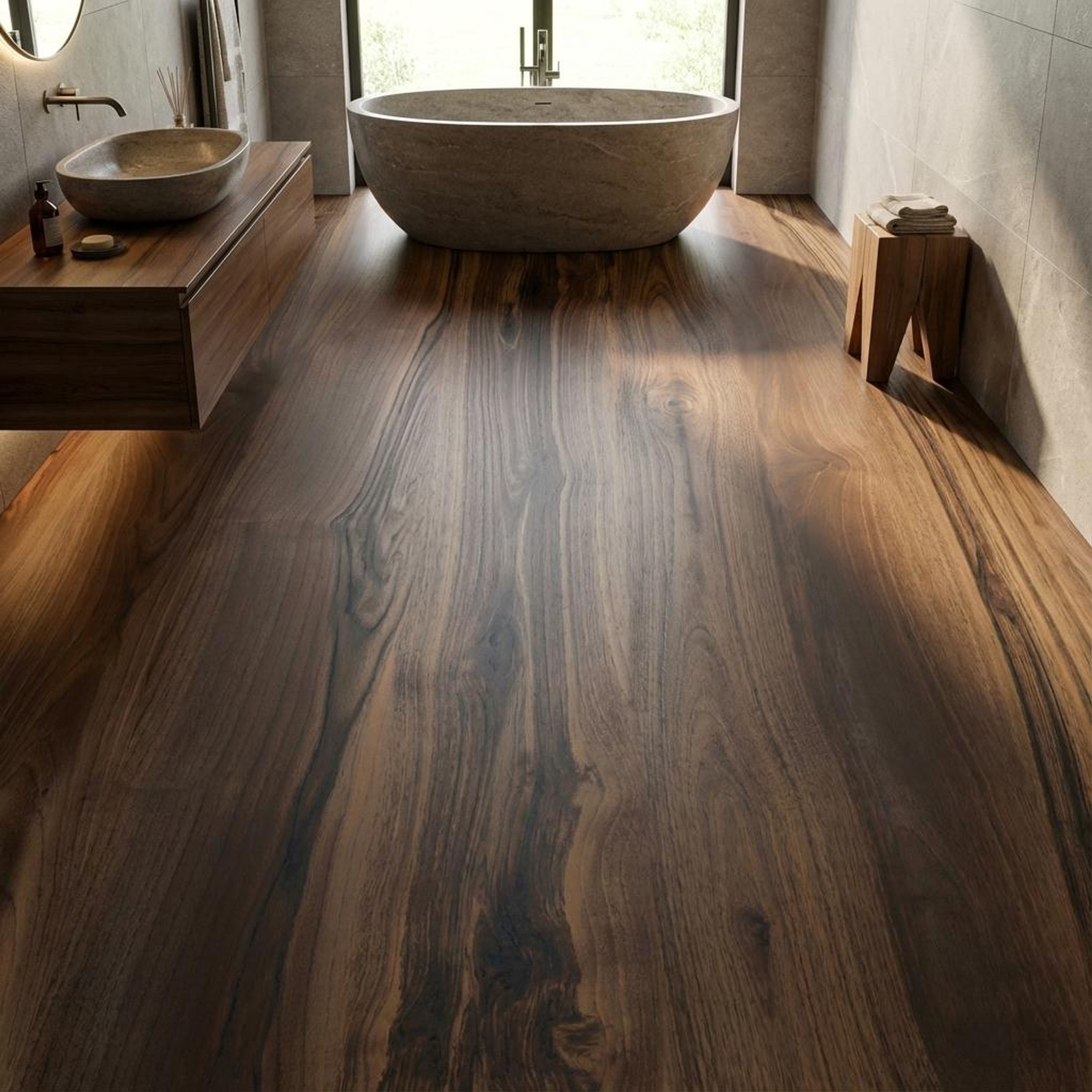 Balboa Moka Wood Plank, Dark Brown, Wood, Tiles - Vitrified - Full Body, 4 x 2 ft, 9 mm