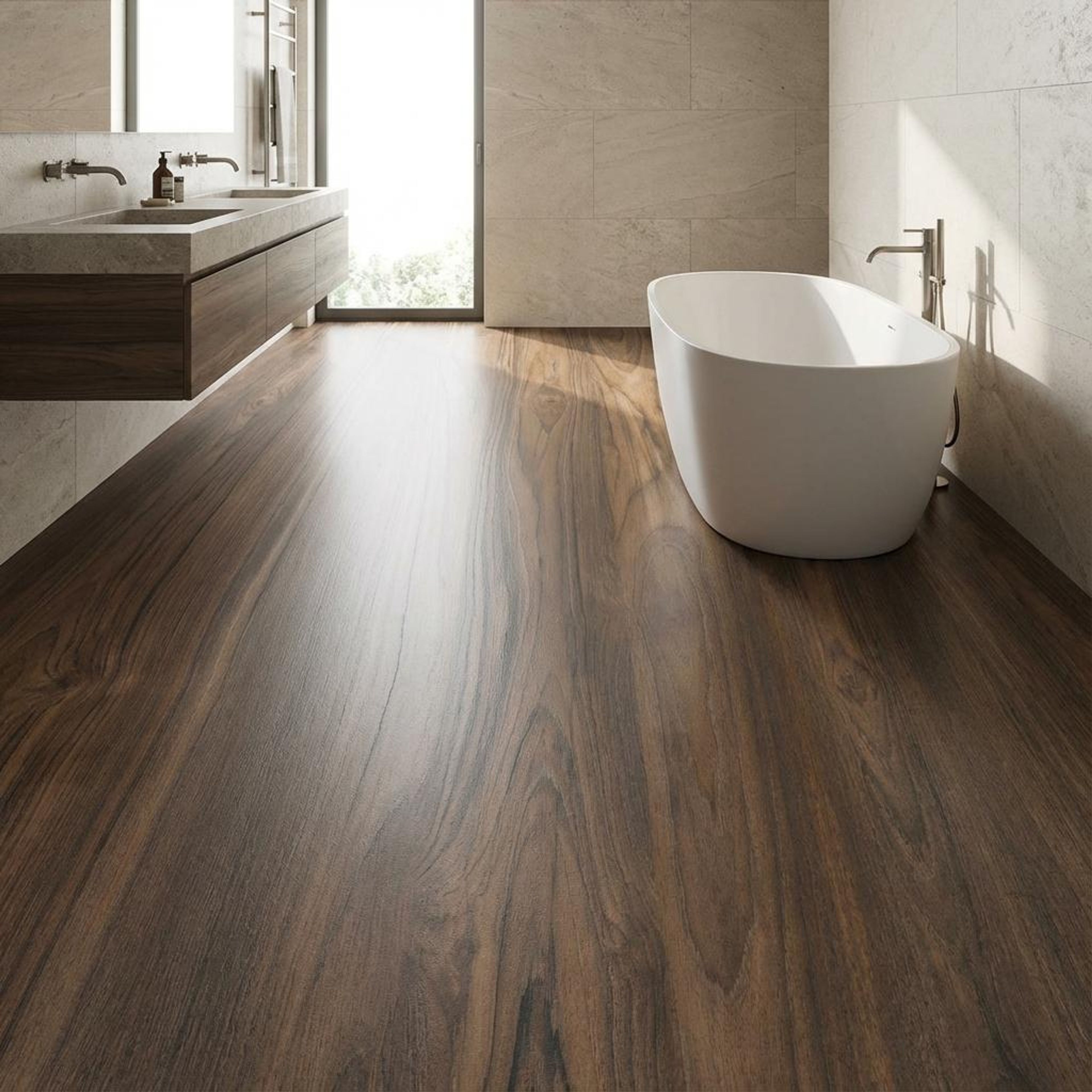 Alpne Nut Wood Plank, Dark Brown, Wood, Tiles - Vitrified - Full Body, 4 x 2 ft, 9 mm