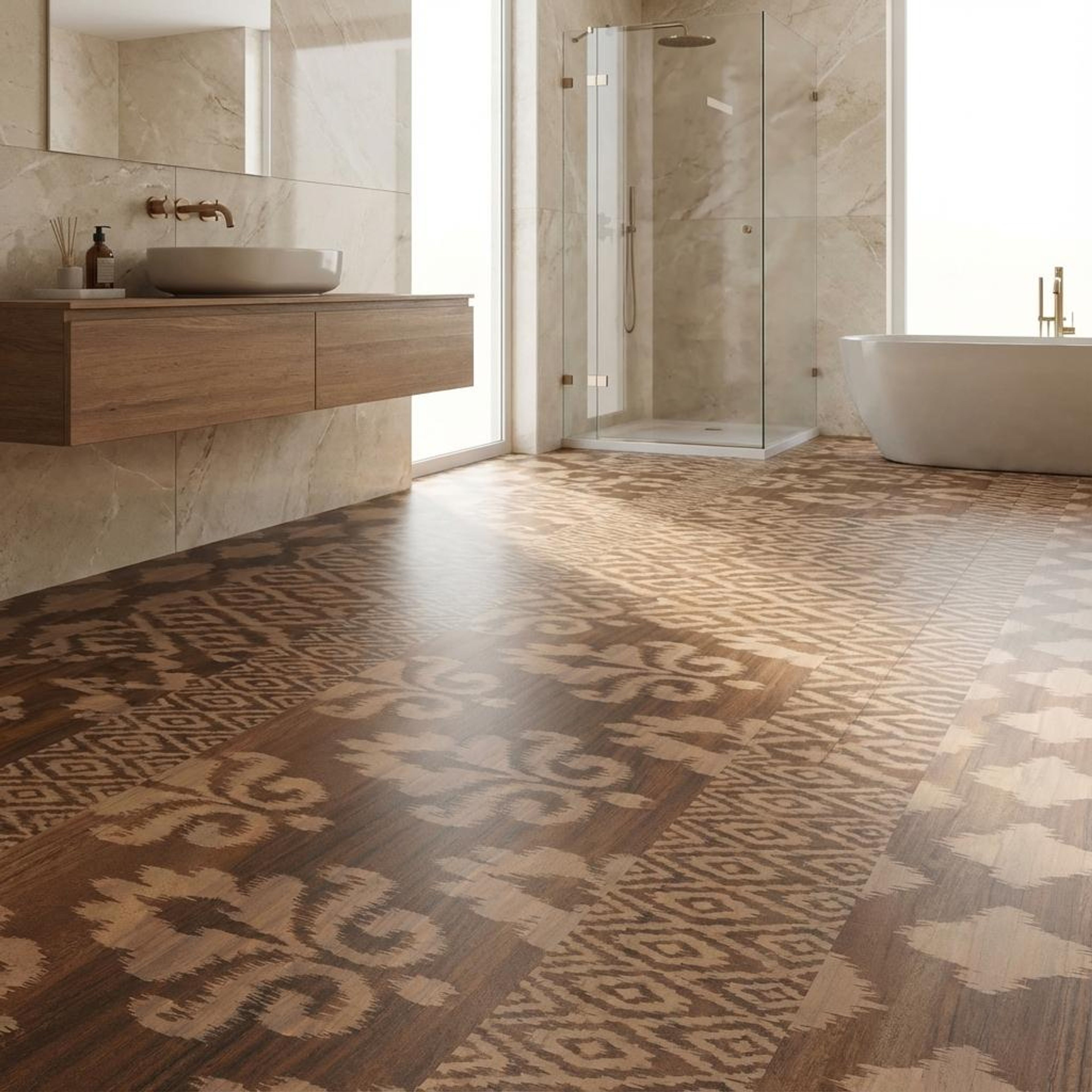 Historic Camel Decor Wood Plank, Dark Brown, Wood, Tiles - Vitrified - Full Body, 4 x 0.6 ft, 9 mm