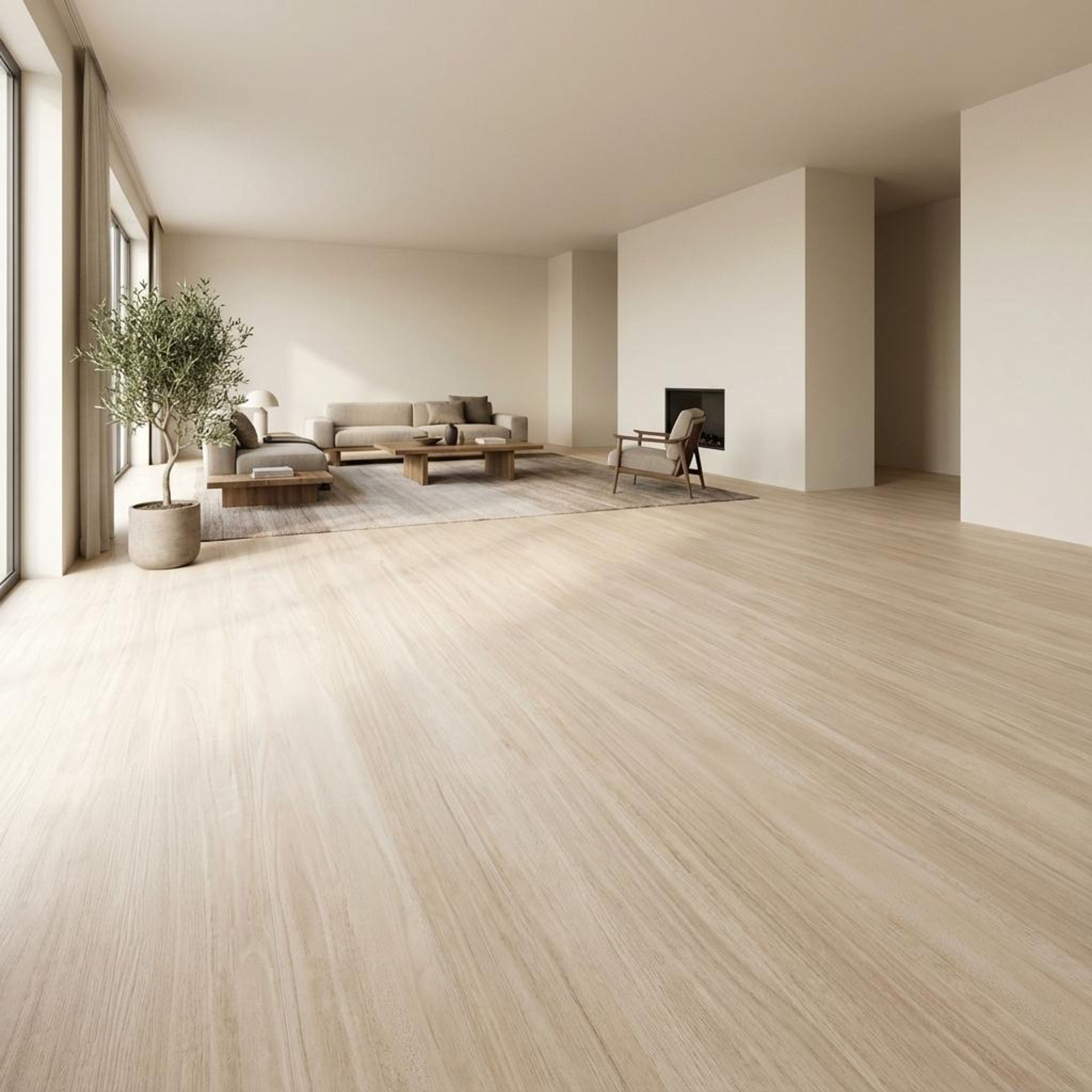 Historic Pearl Wood Plank, Warm White, Wood, Tiles - Vitrified - Full Body, 4 x 0.6 ft, 9 mm