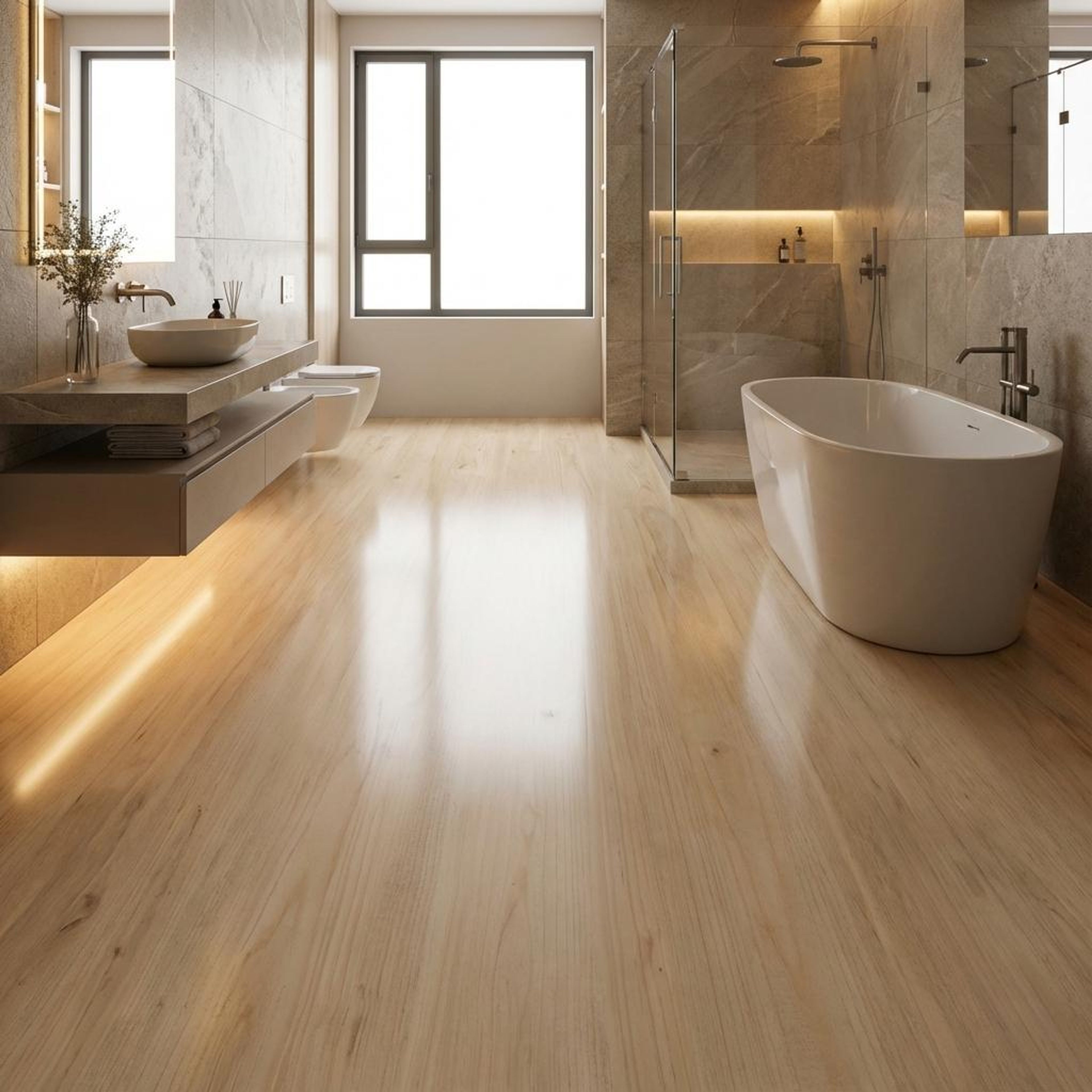 Oak Crème Plank, Beige, Wood, Tiles - Vitrified - Full Body, 4 x 0.6 ft, 9 mm