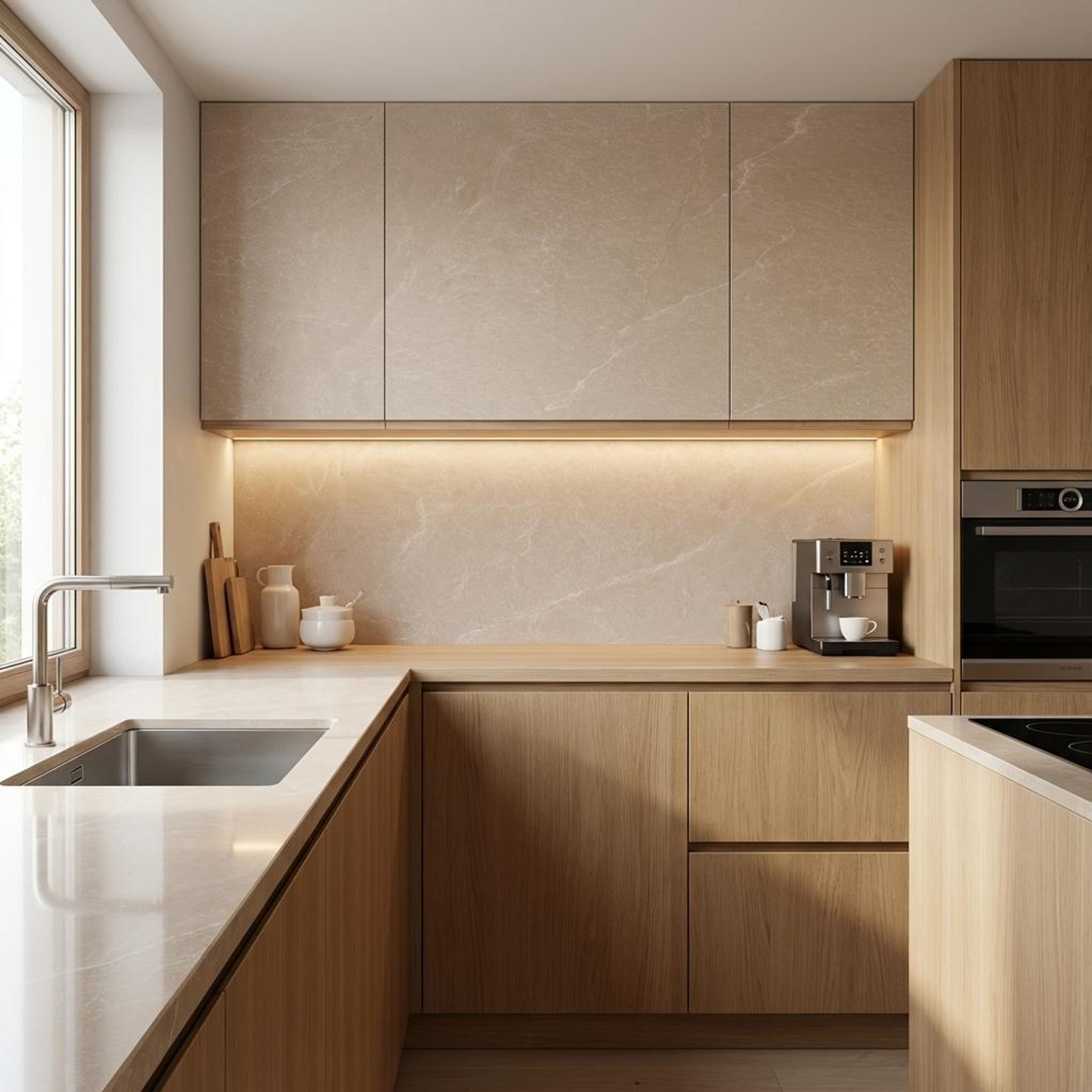 Runa Champagne, Medium Grey, Stone, Tiles - Ceramic, 4 x 2 ft, 9 mm