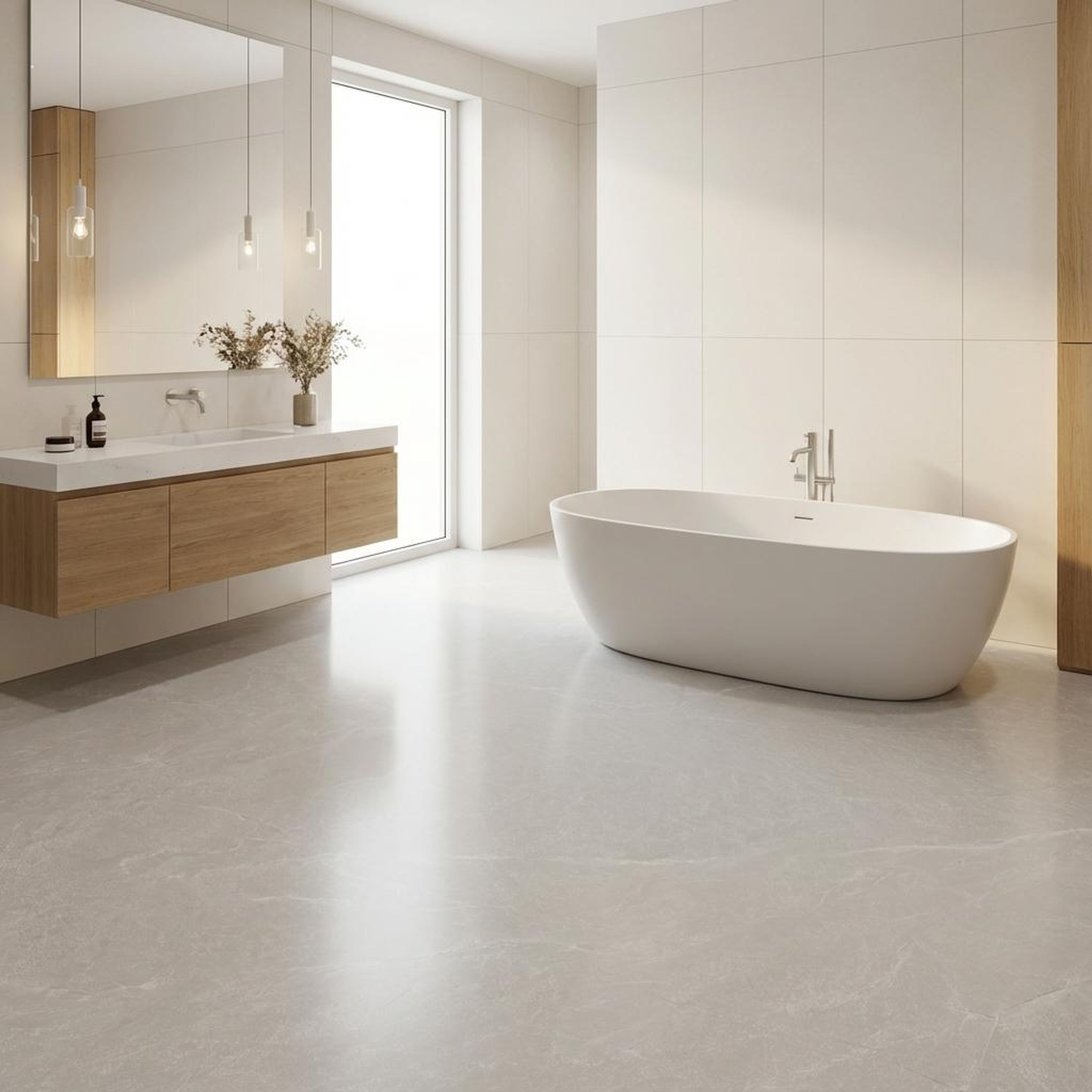 Runa Silver, Cream, Stone, Tiles - Ceramic, 4 x 2 ft, 9 mm