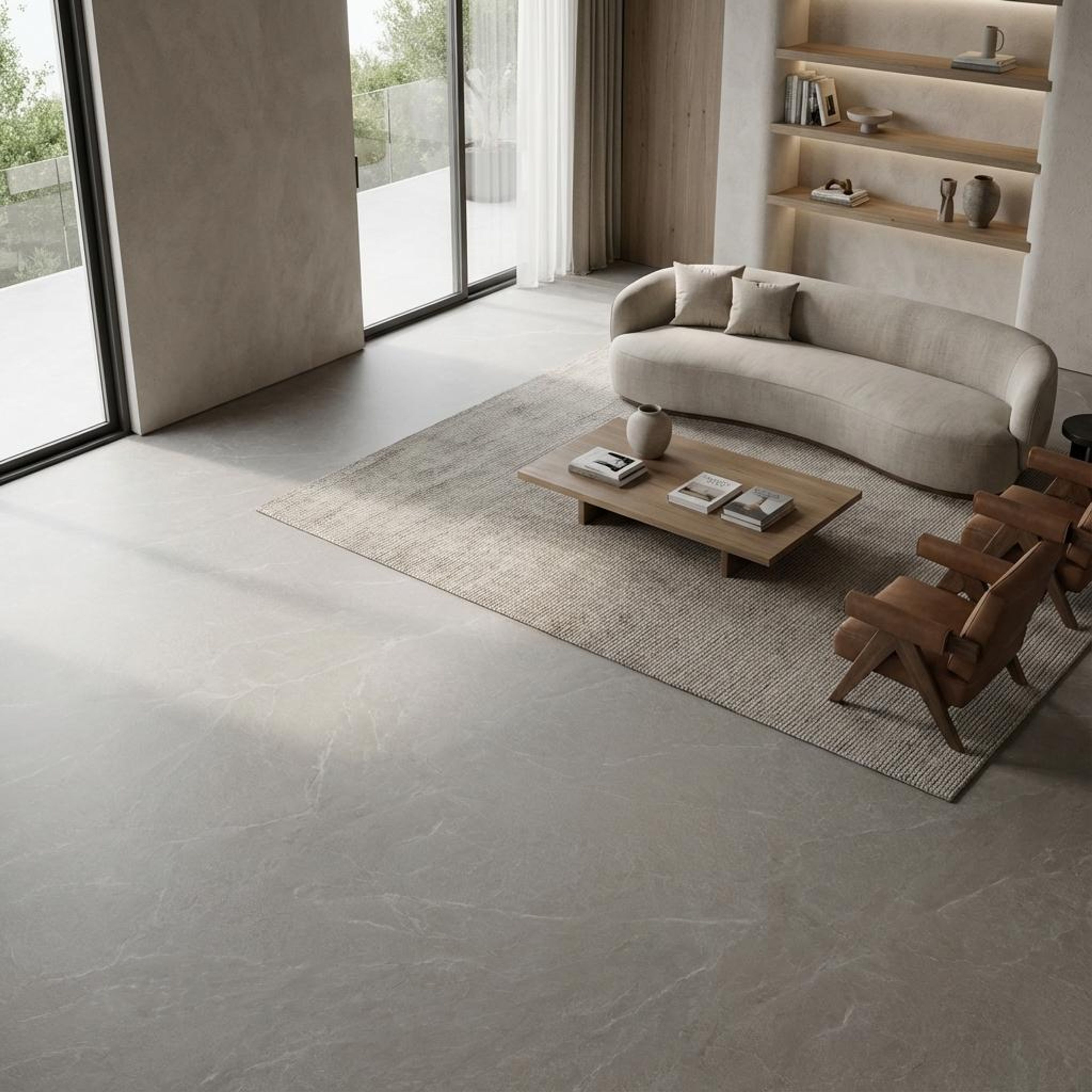 Runa Grigio, Medium Grey, Stone, Tiles - Ceramic, 4 x 2 ft, 9 mm