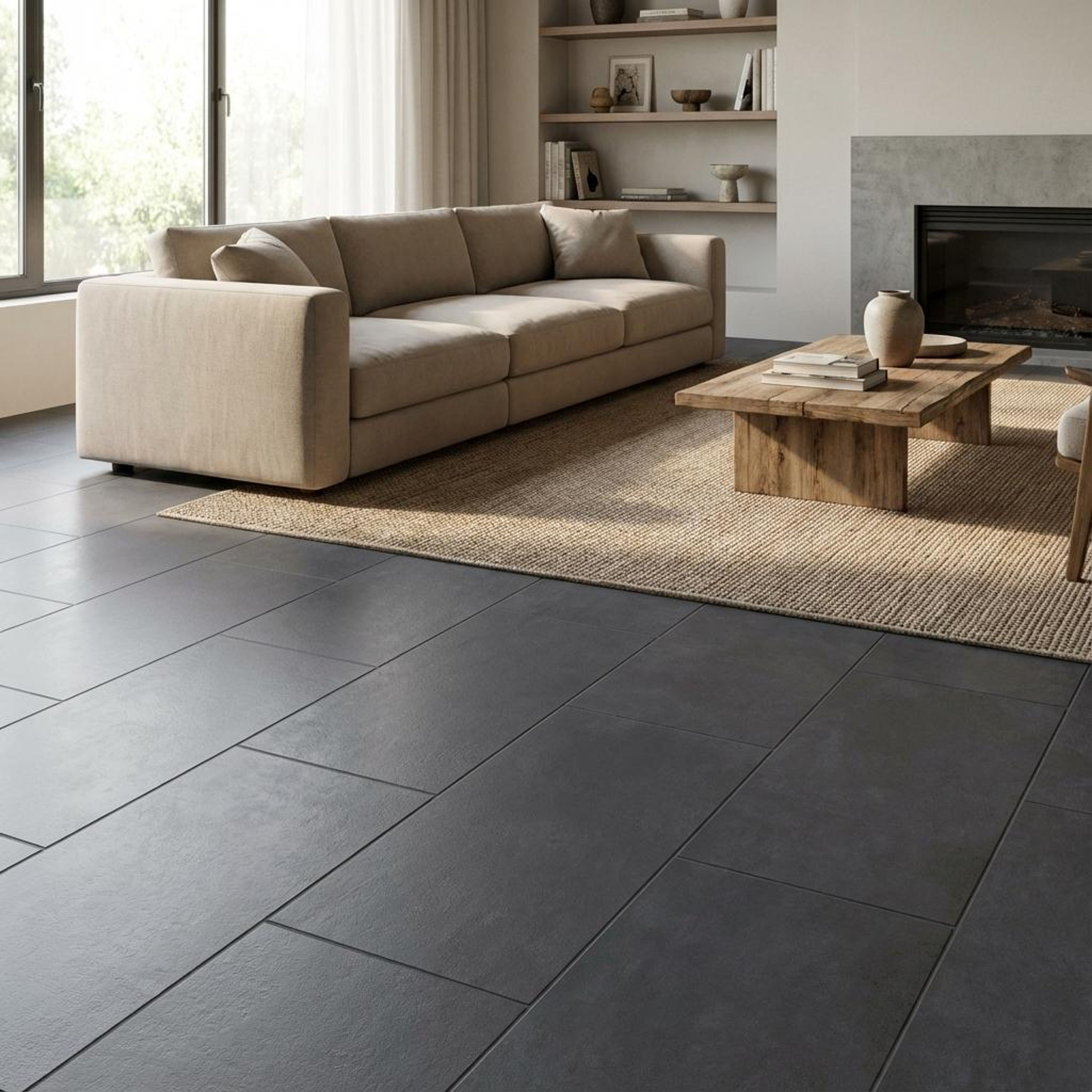 Icona Onyx, Charcoal, Stone, Tiles - Ceramic, 4 x 2 ft, 8.5 mm