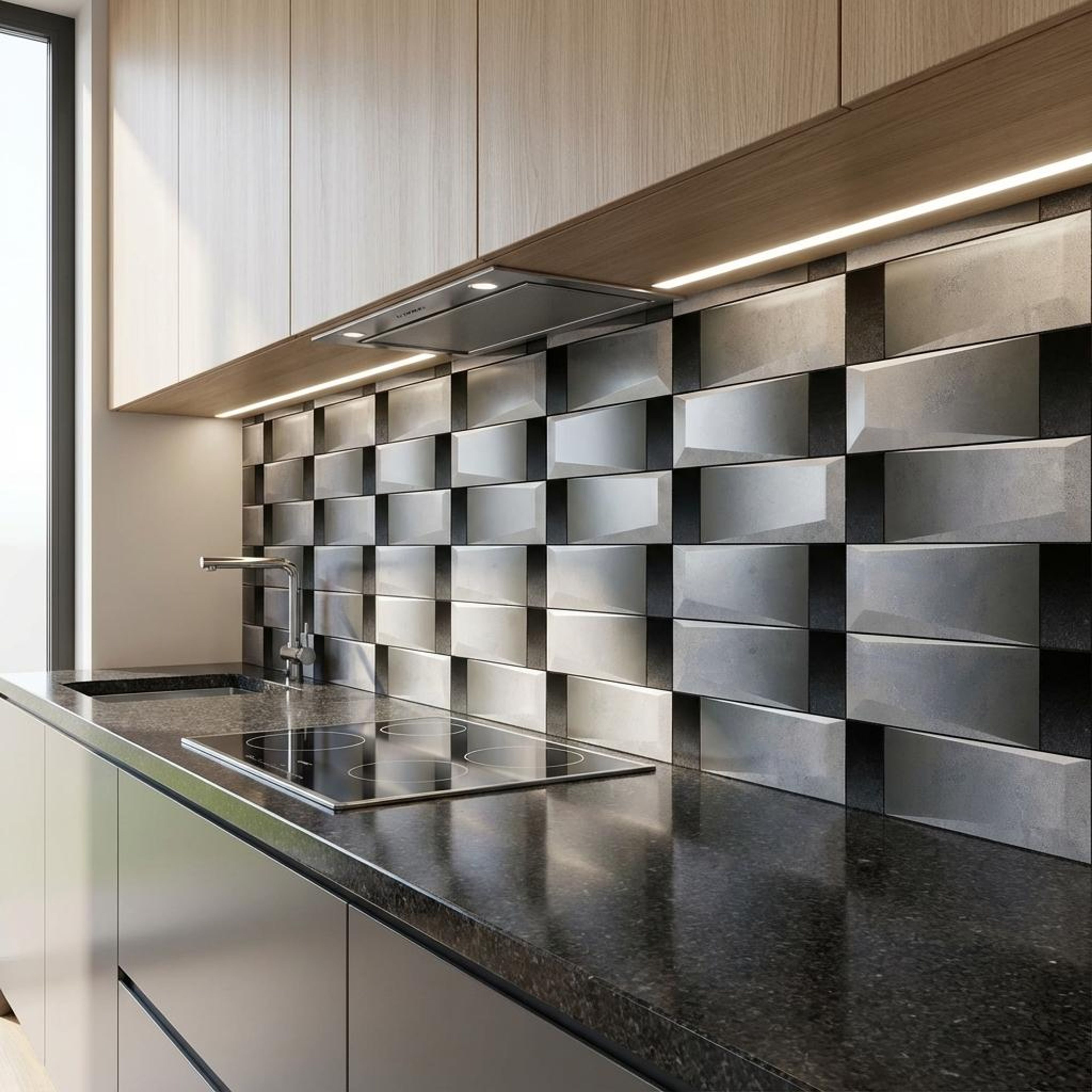 Glomat Steel, Gray, Printed, Tiles - Vitrified - Full Body, 1 x 1 ft, 9 mm