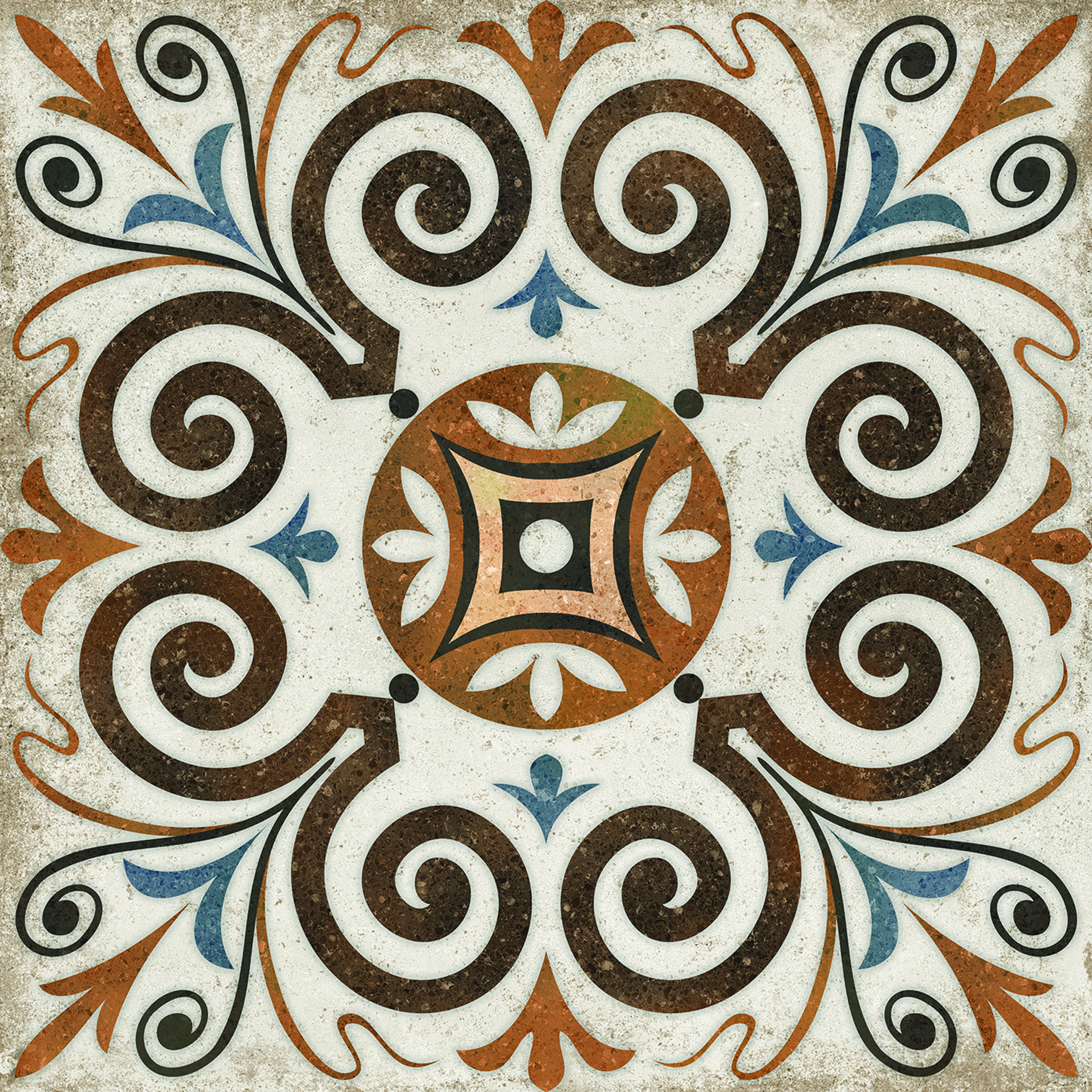 Heritage Brown Artistic, Terracotta, Printed, Tiles - Vitrified - Full Body, 2 x 2 ft, 9 mm