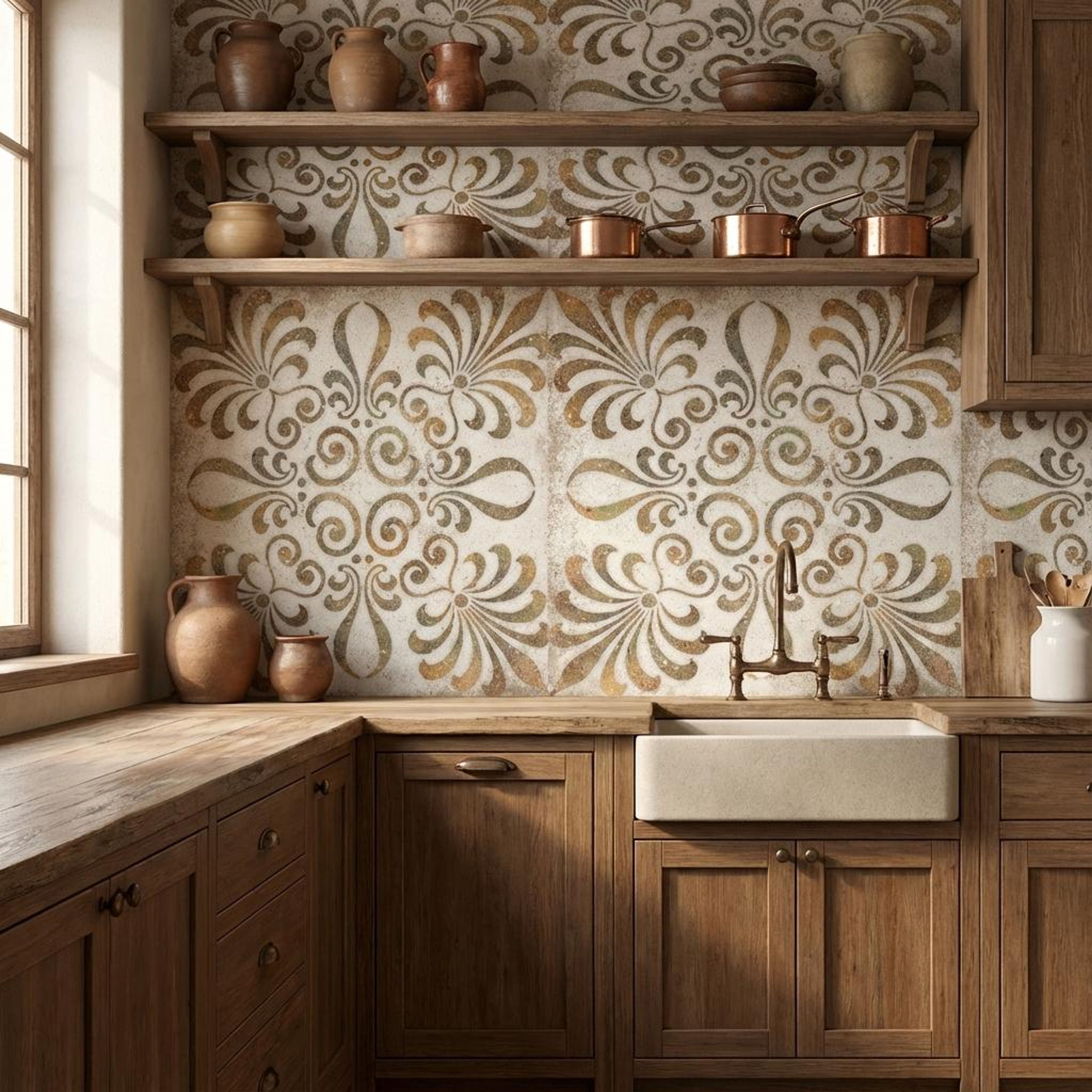 Botanic Pine Cone Designer, Beige, Printed, Tiles - Vitrified - Full Body, 2 x 2 ft, 9 mm