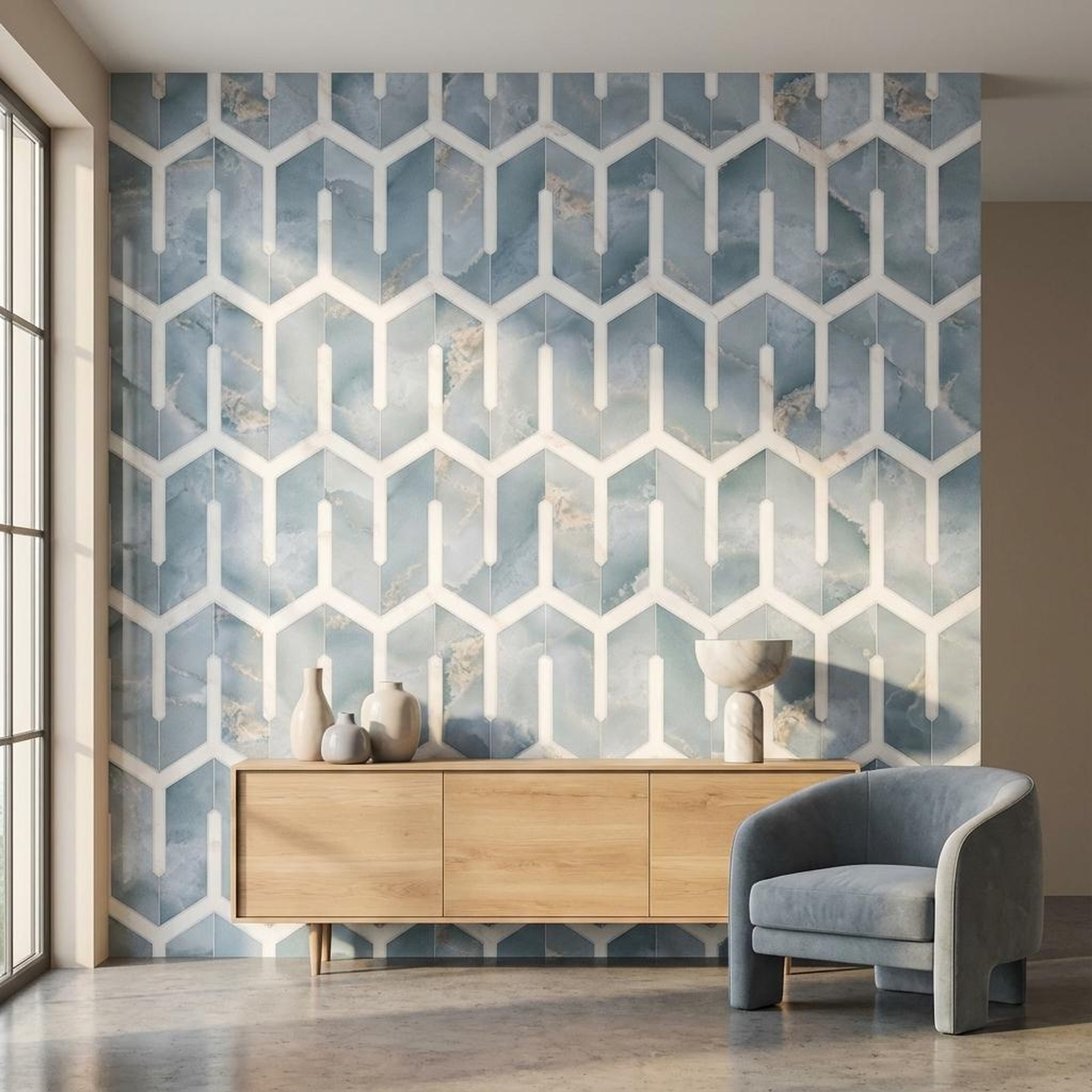 Elegant 27057 HL, Light Grey, Patterned, Tiles - Vitrified - Full Body, 2 x 1 ft, 9 mm