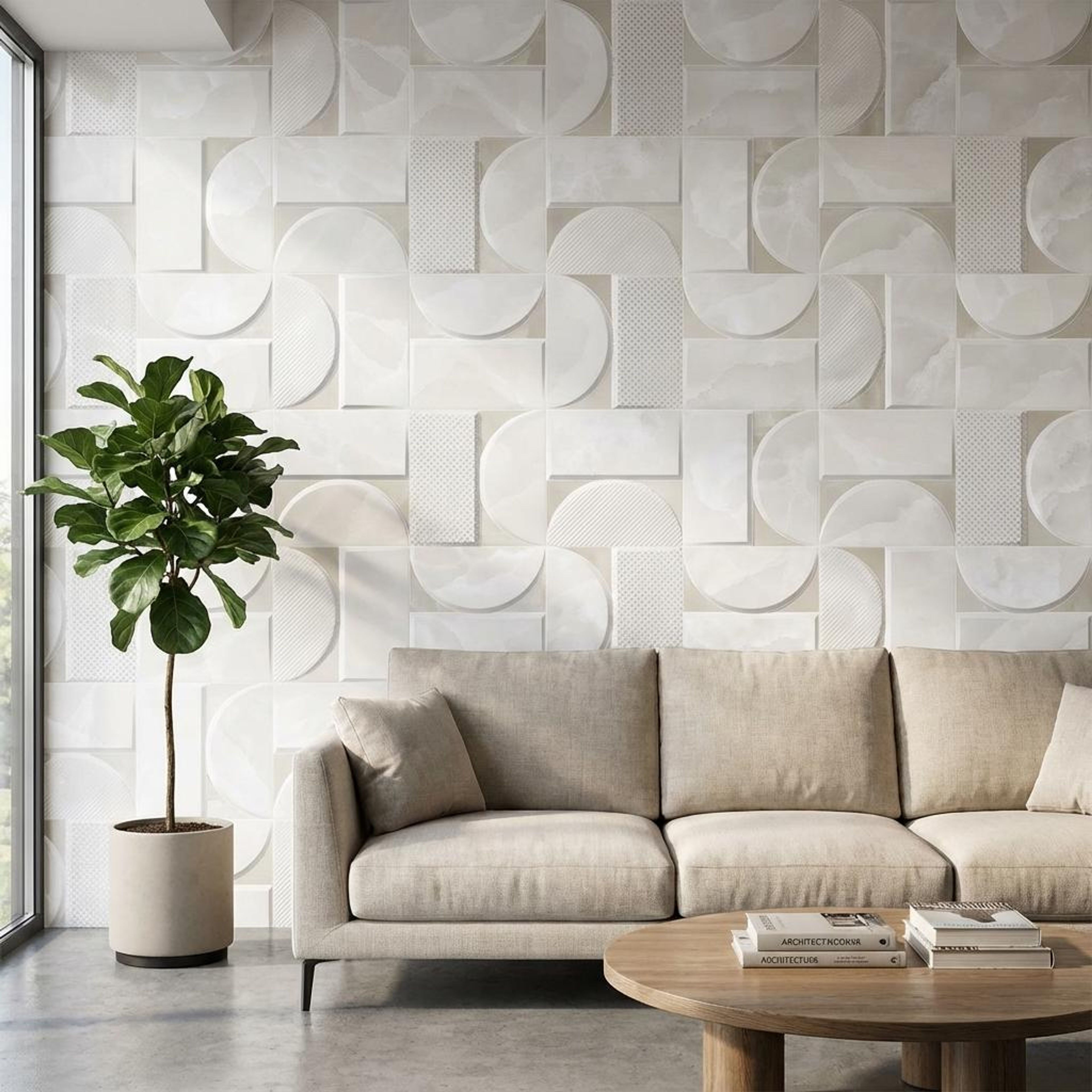 Refined 25114 HL, Warm White, Patterned, Tiles - Vitrified - Full Body, 2 x 1 ft, 9 mm