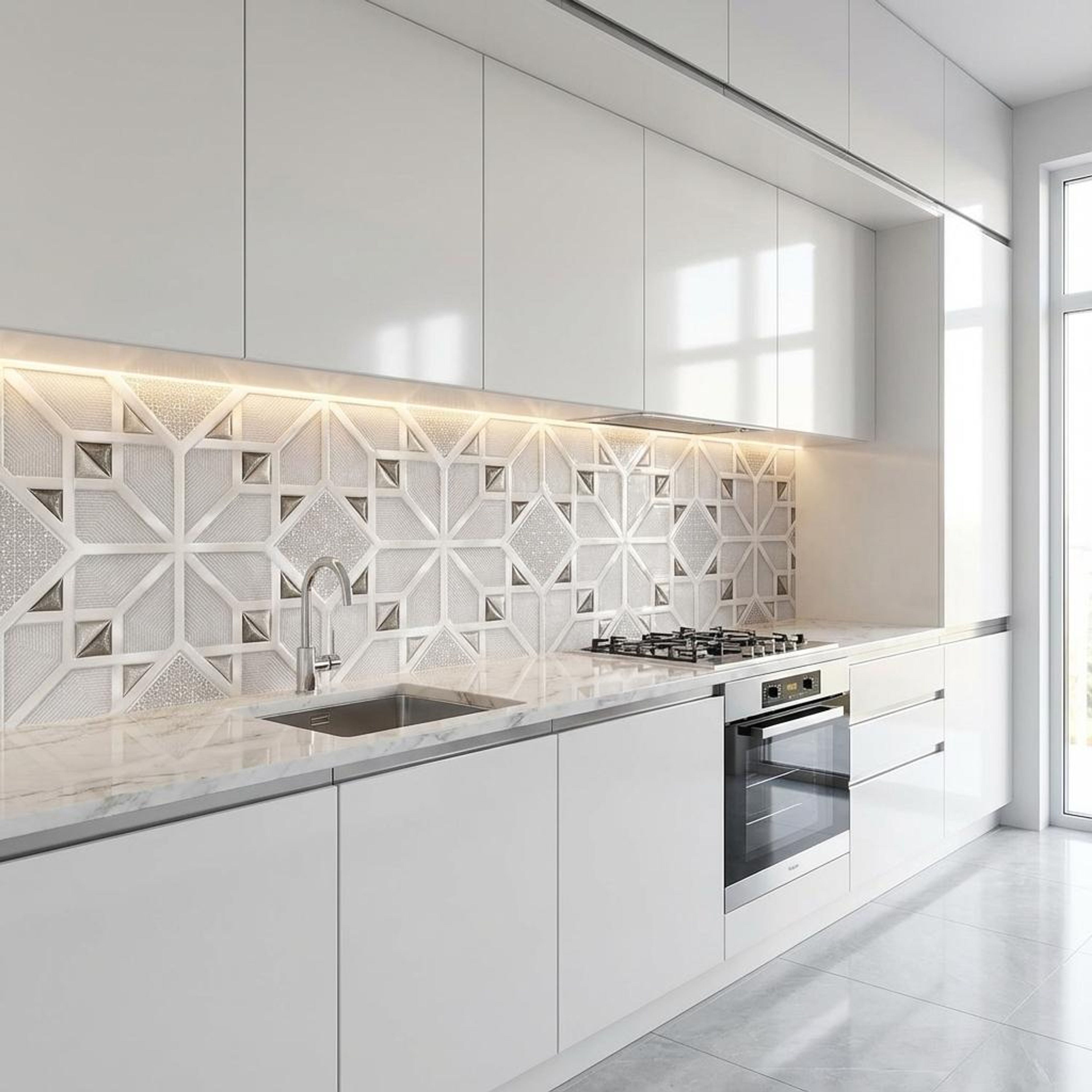 Elegant 25049 HL 2, Light Grey, Patterned, Tiles - Vitrified - Full Body, 2 x 1 ft, 9 mm