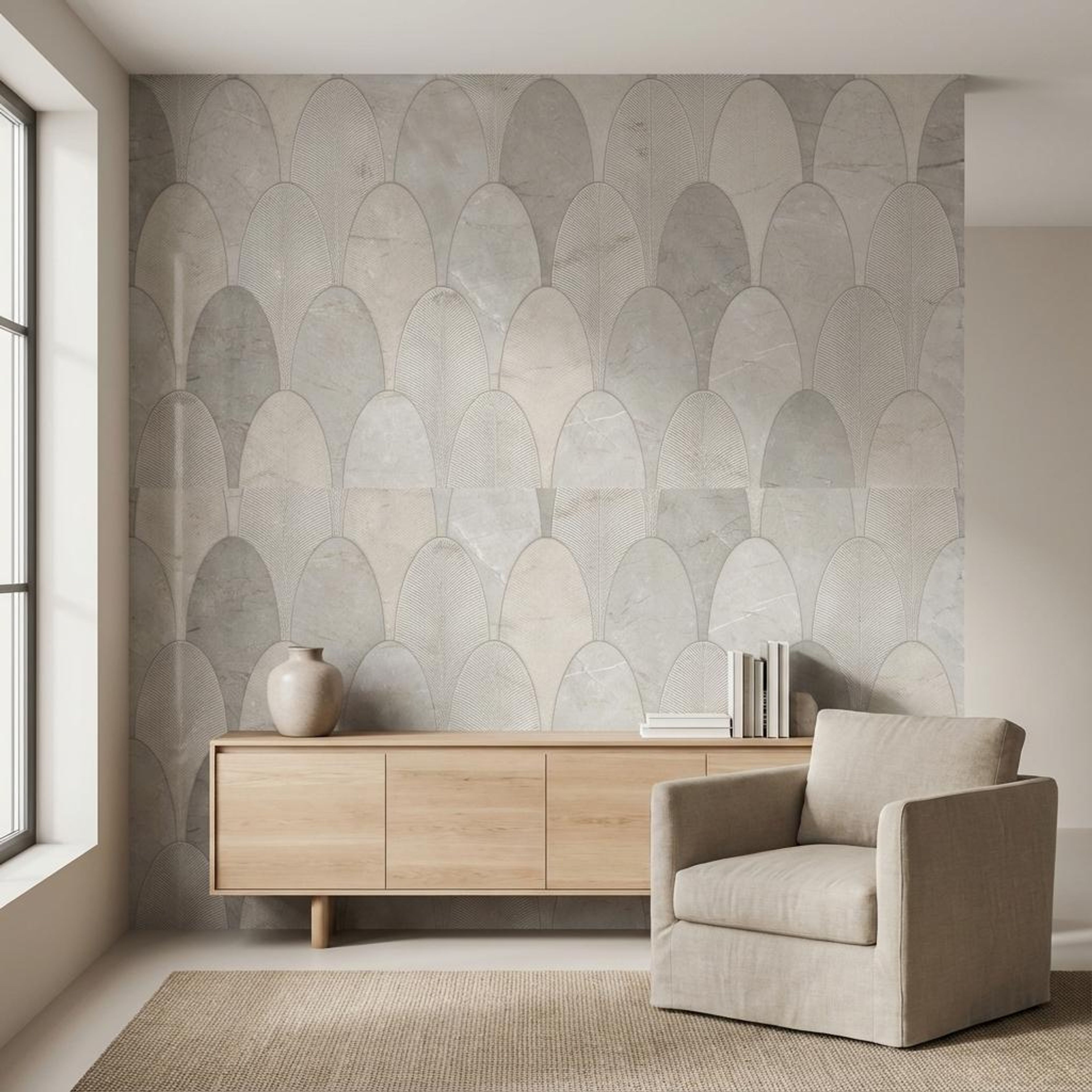 Refined Caliza Pista, Beige, Patterned, Tiles - Vitrified - Full Body, 4 x 2 ft, 9 mm
