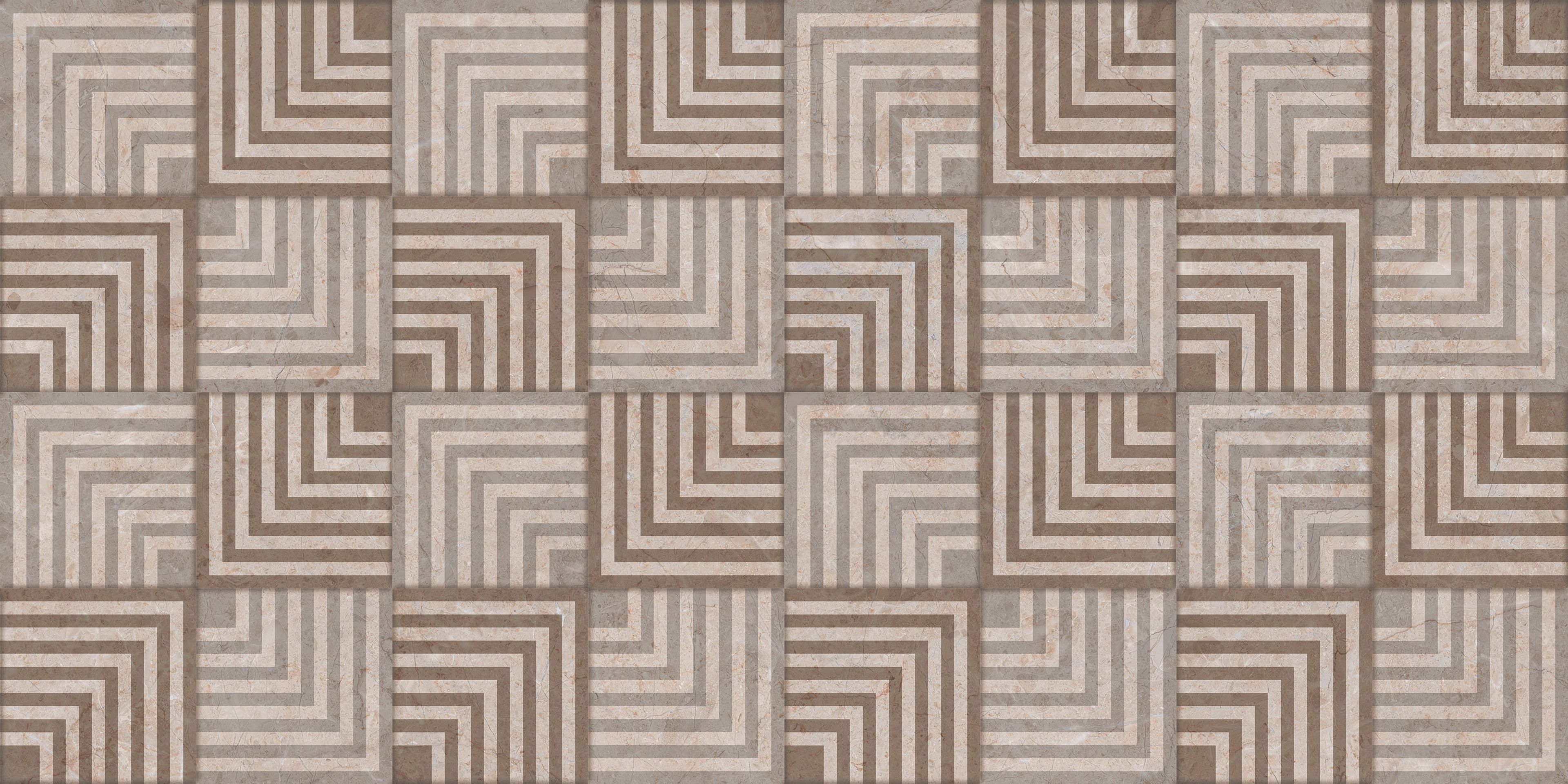 Elegant Russet Camel, Medium Grey, Patterned, Tiles - Vitrified - Full Body, 4 x 2 ft, 9 mm