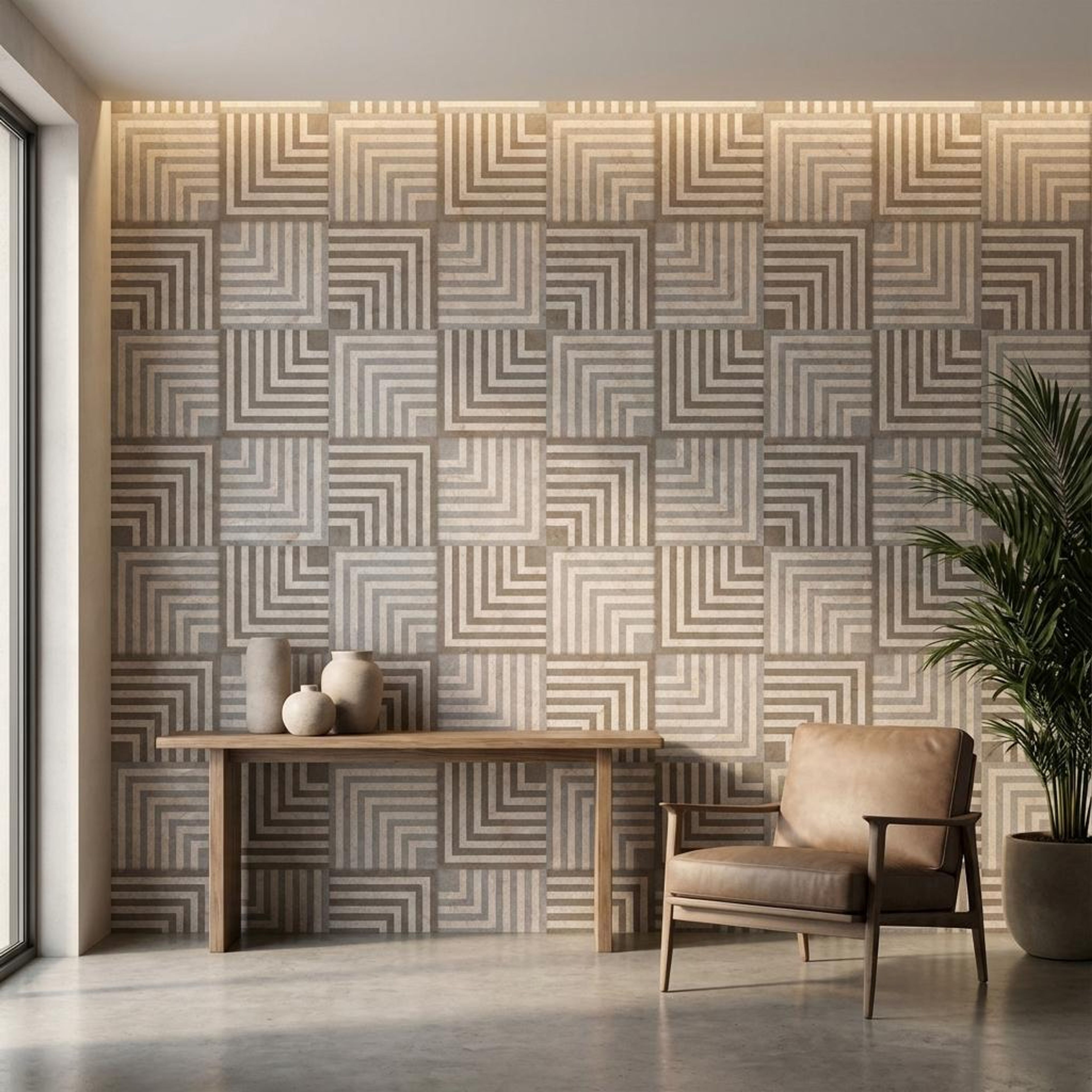 Elegant Russet Camel, Medium Grey, Patterned, Tiles - Vitrified - Full Body, 4 x 2 ft, 9 mm