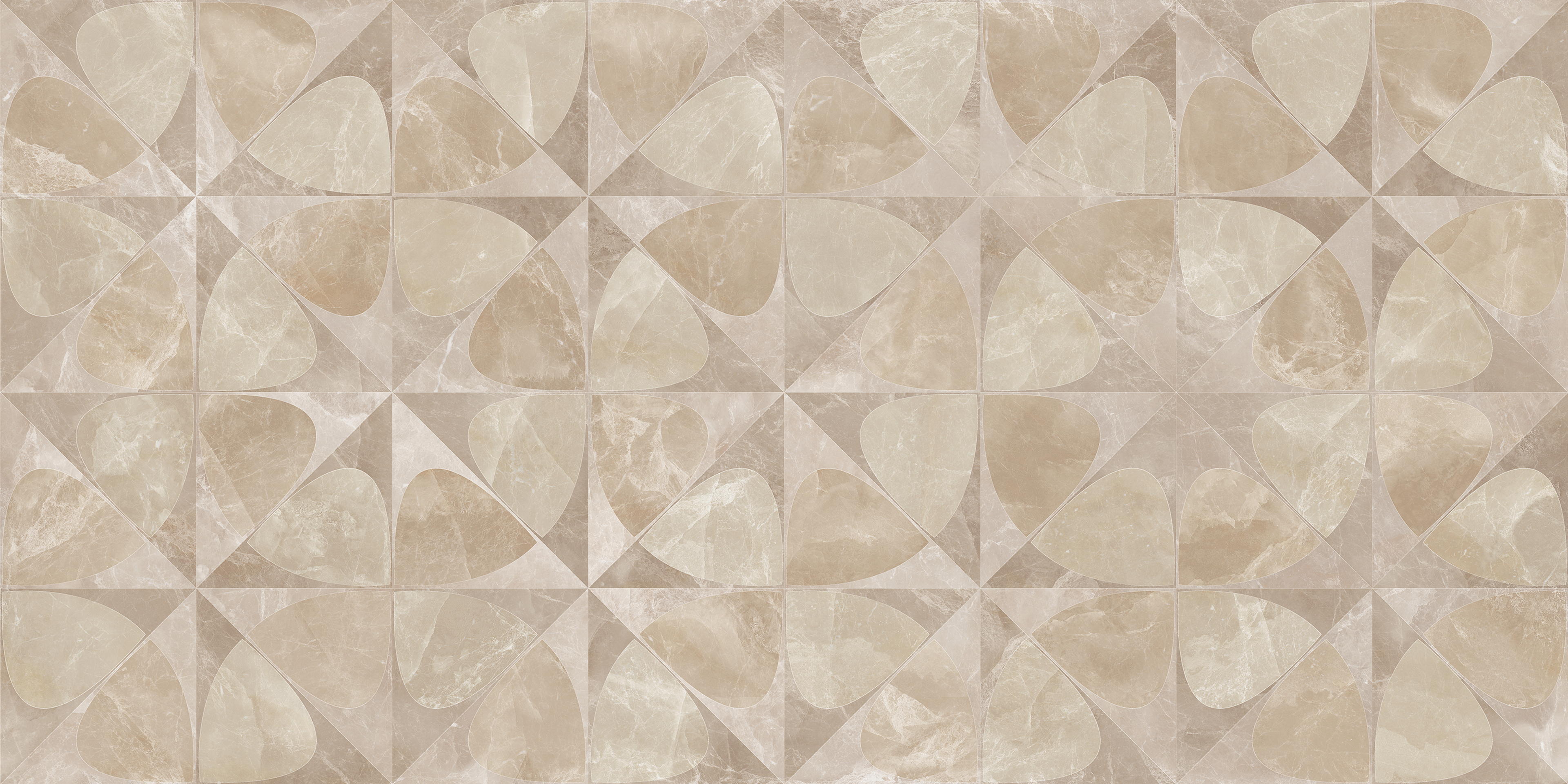 Refined Onyx Champagne, Beige, Patterned, Tiles - Vitrified - Full Body, 4 x 2 ft, 9 mm