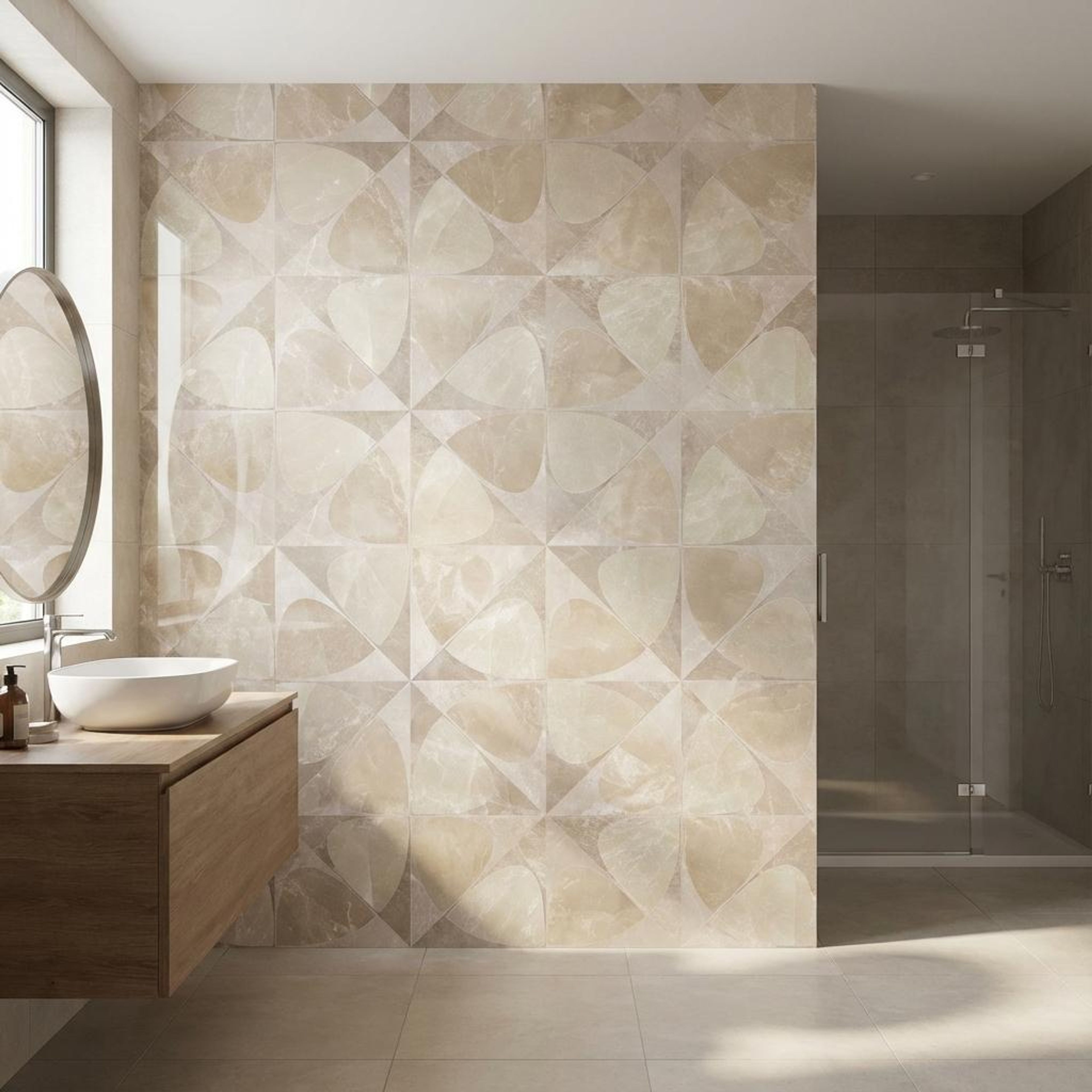 Refined Onyx Champagne, Beige, Patterned, Tiles - Vitrified - Full Body, 4 x 2 ft, 9 mm