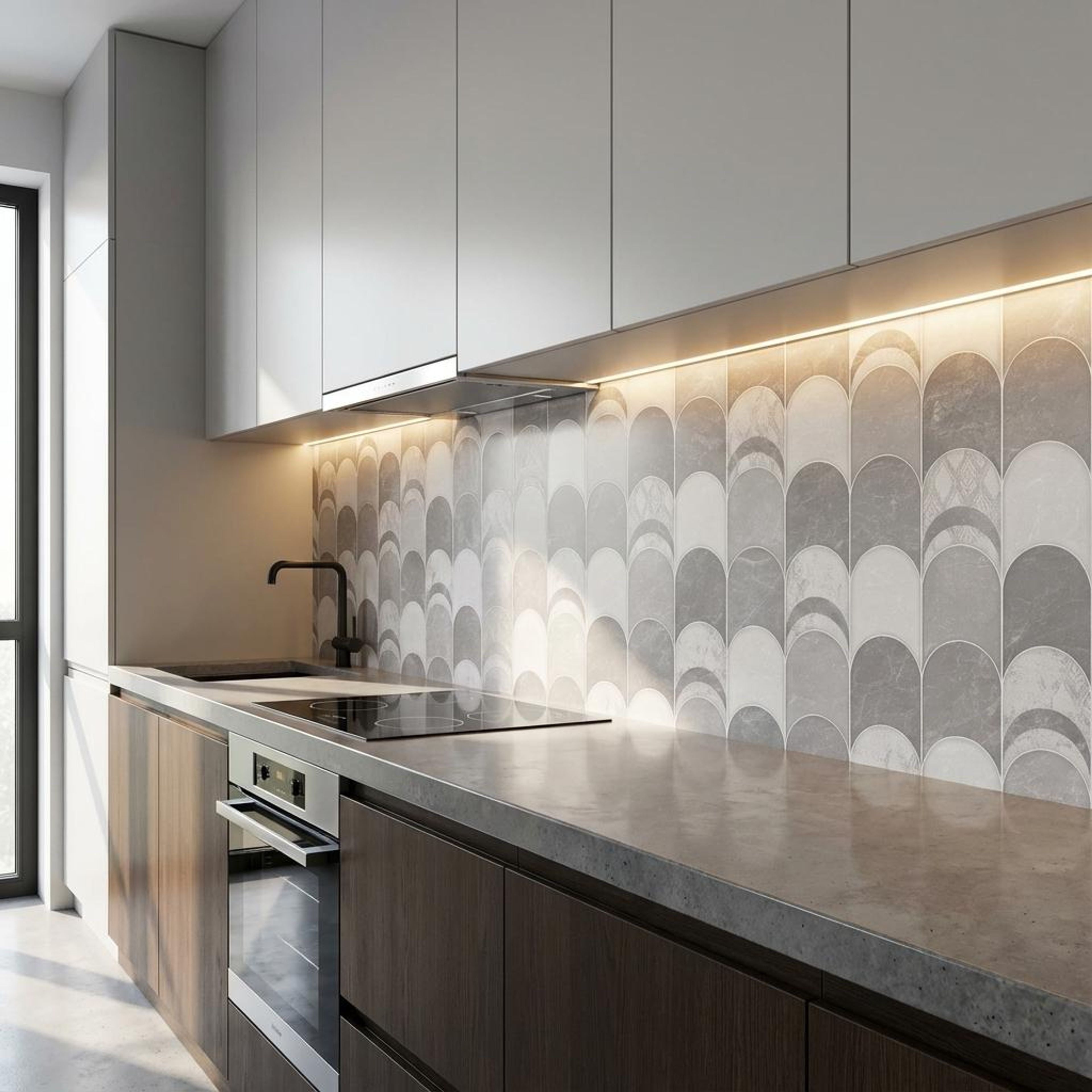 Refined Quadra Bianco, Light Grey, Patterned, Tiles - Vitrified - Full Body, 4 x 2 ft, 9 mm