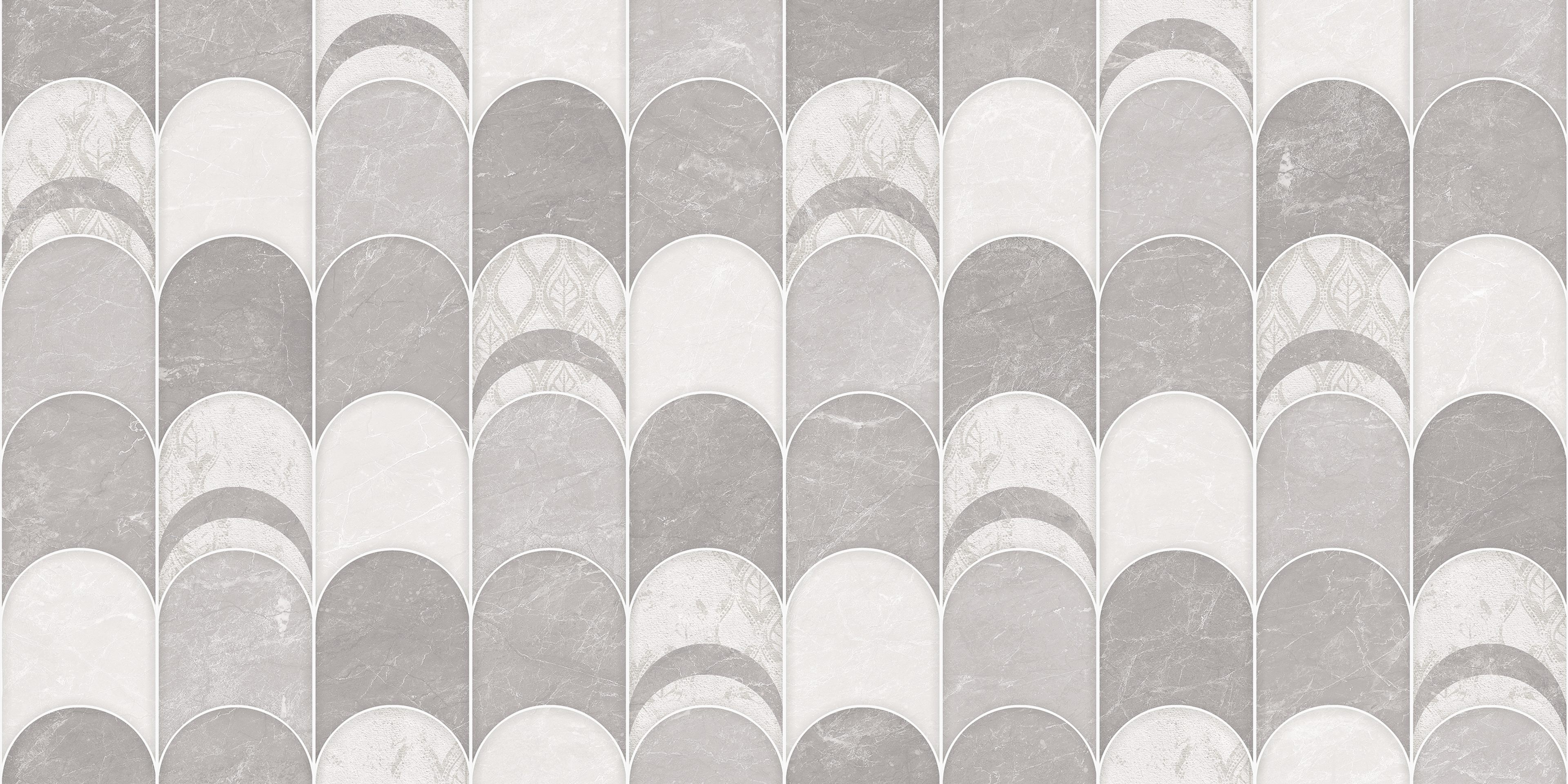 Refined Quadra Bianco, Light Grey, Patterned, Tiles - Vitrified - Full Body, 4 x 2 ft, 9 mm