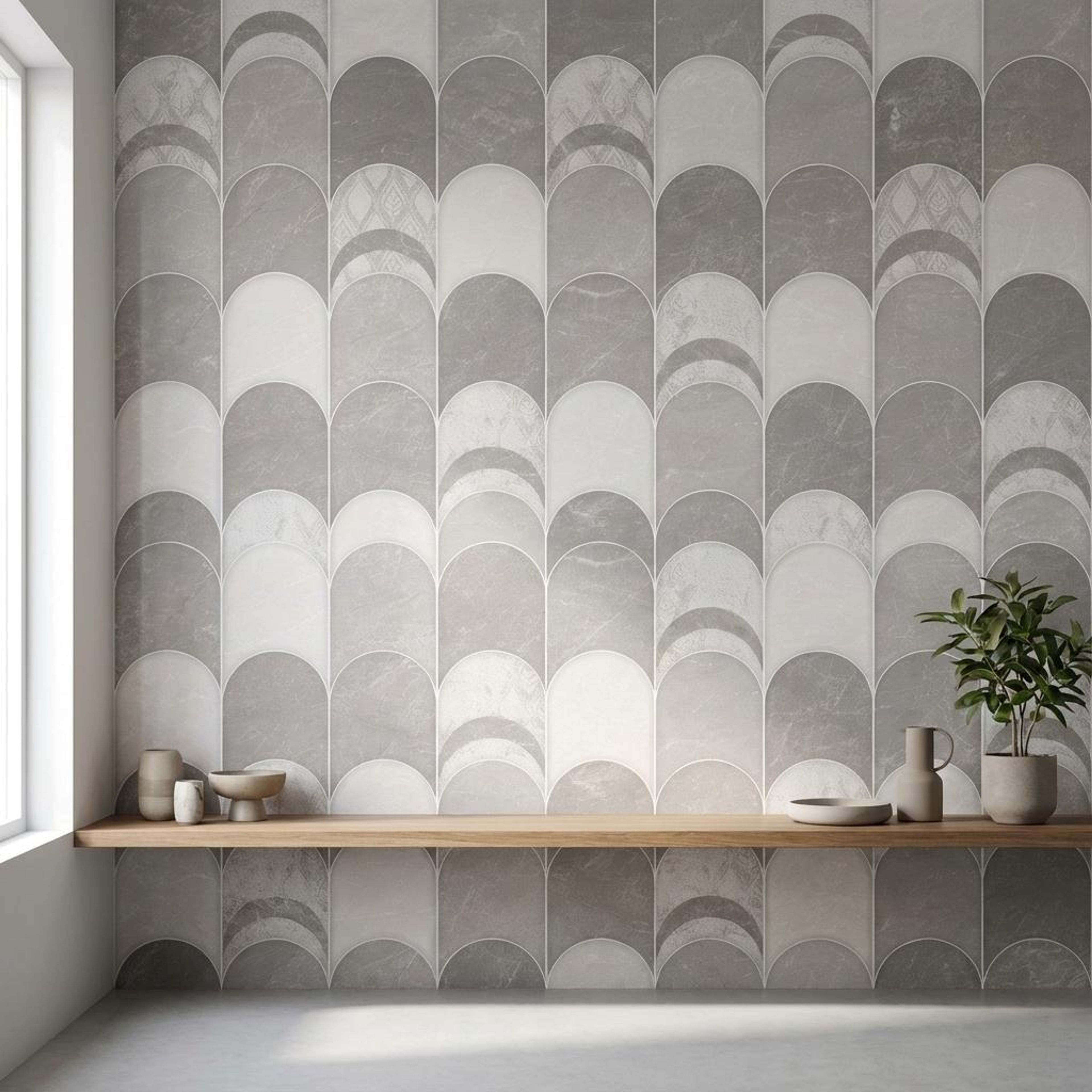 Refined Quadra Bianco, Light Grey, Patterned, Tiles - Vitrified - Full Body, 4 x 2 ft, 9 mm