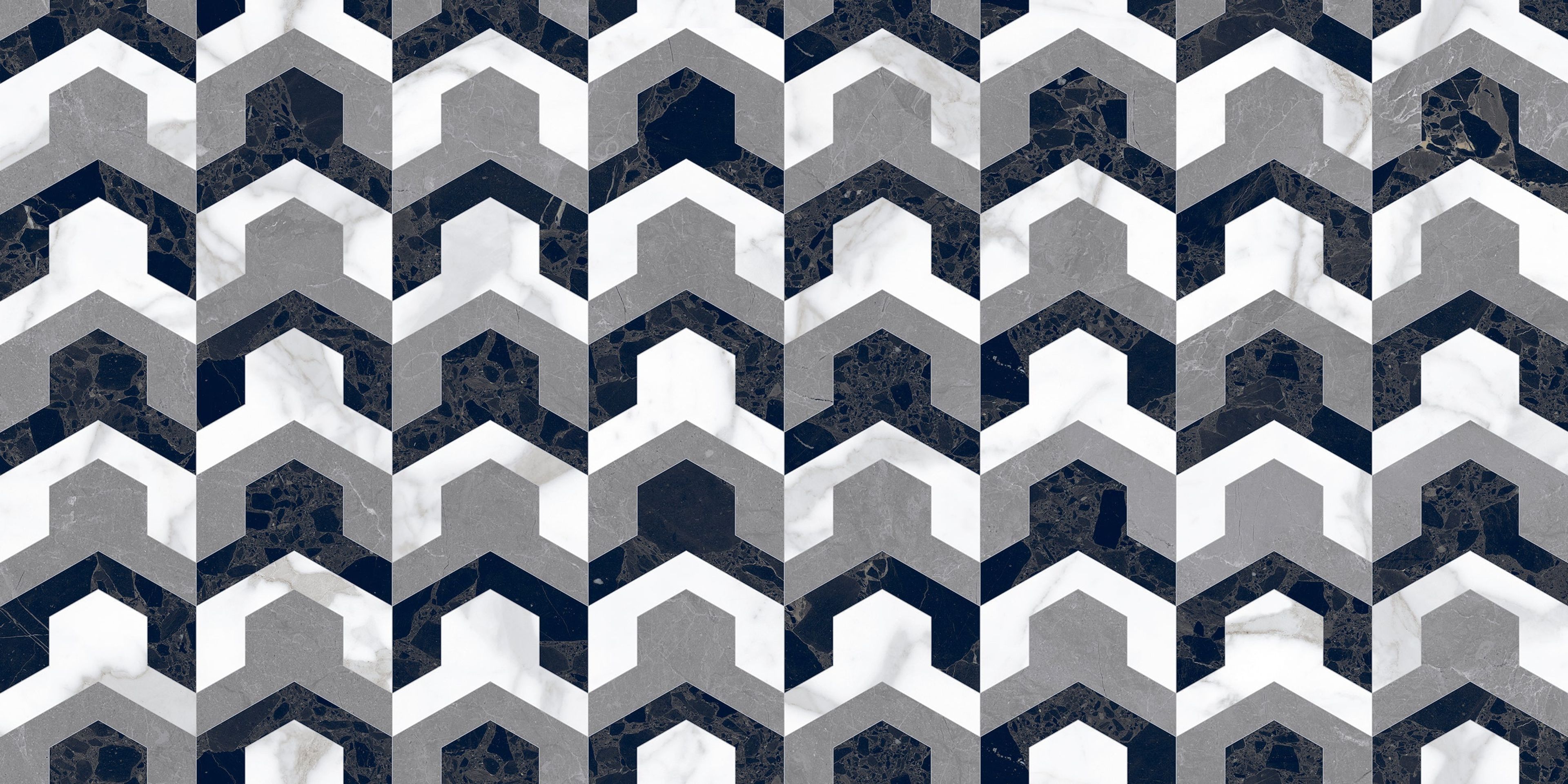 Ornate Staturio Proven, Medium Grey, Patterned, Tiles - Vitrified - Full Body, 4 x 2 ft, 9 mm