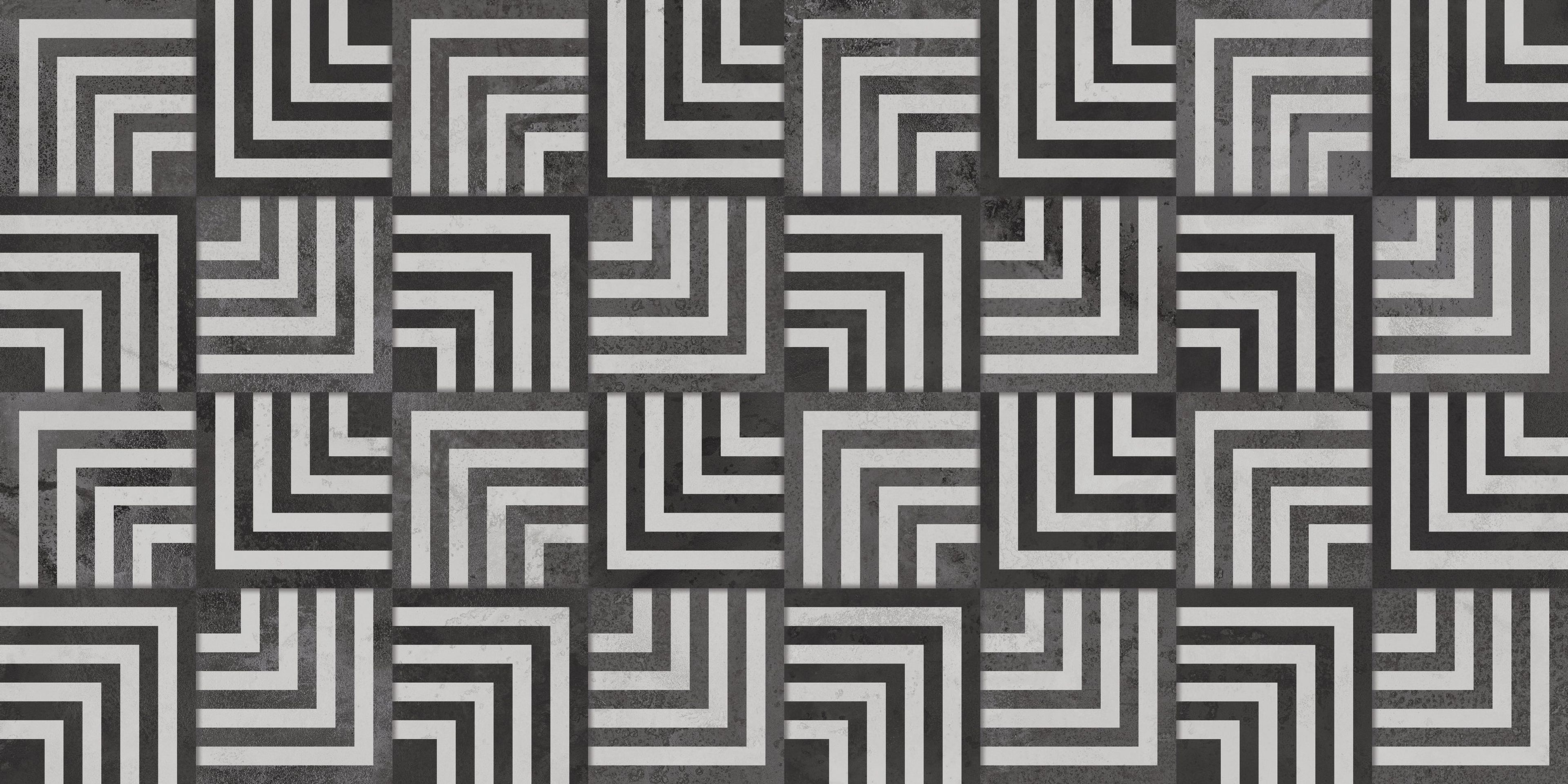 Sigma Noir Ornament, Medium Grey, Patterned, Tiles - Vitrified - Full Body, 4 x 2 ft, 9 mm
