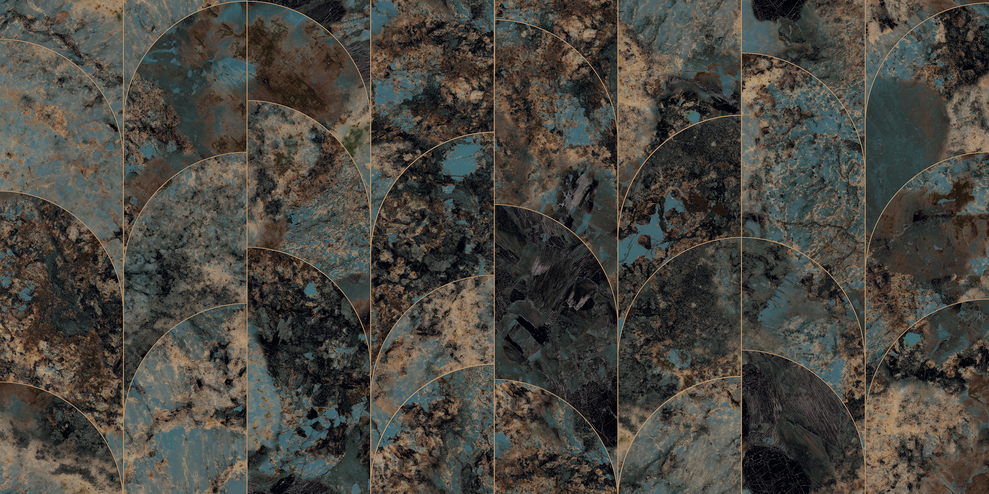 Nocturne Aquamarine, Charcoal, Patterned, Tiles - Vitrified - Full Body, 4 x 2 ft, 9 mm