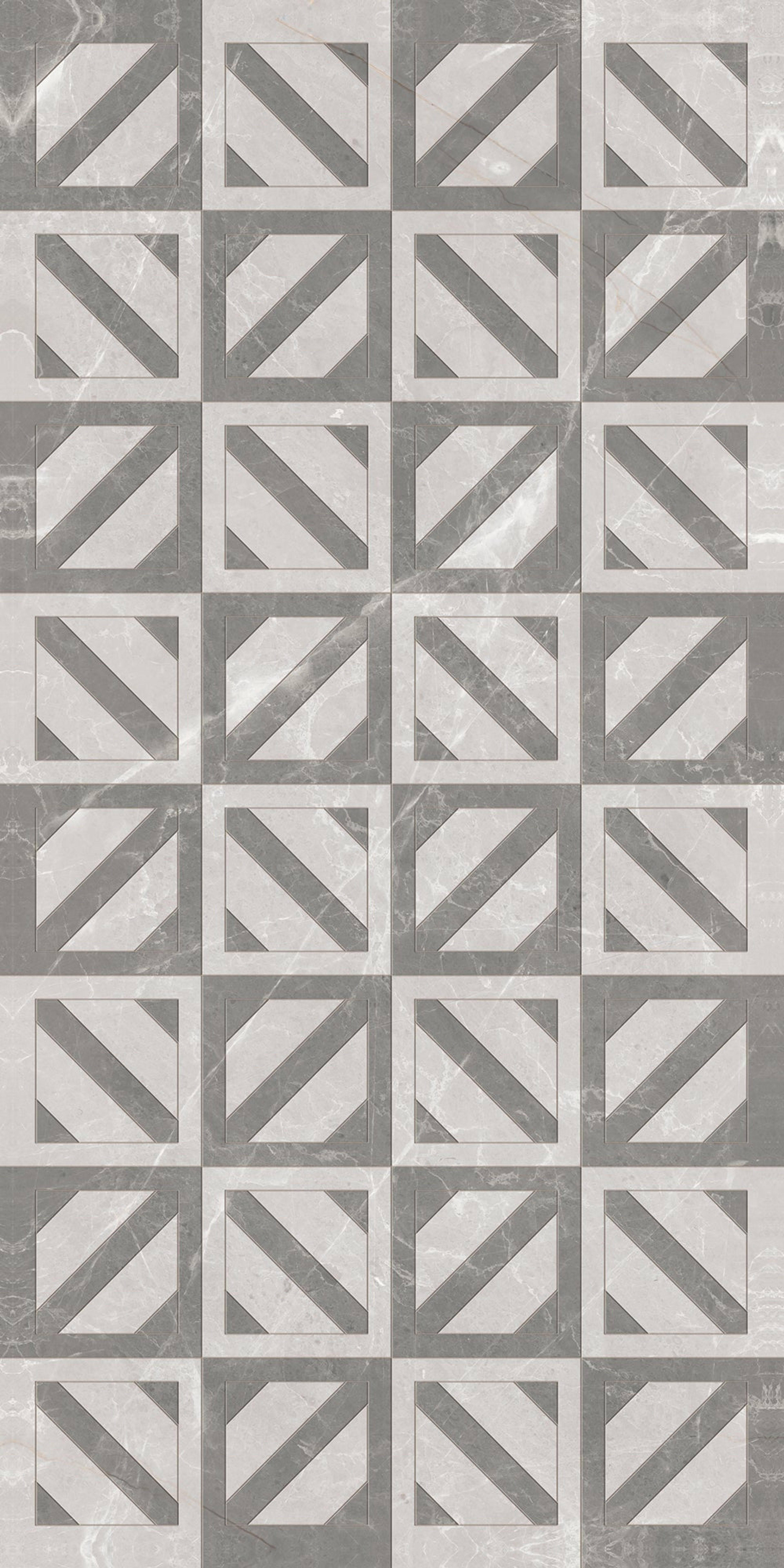 Cypress Sterling Motif, Medium Grey, Patterned, Tiles - Ceramic, 4 x 2 ft, 8.5 mm