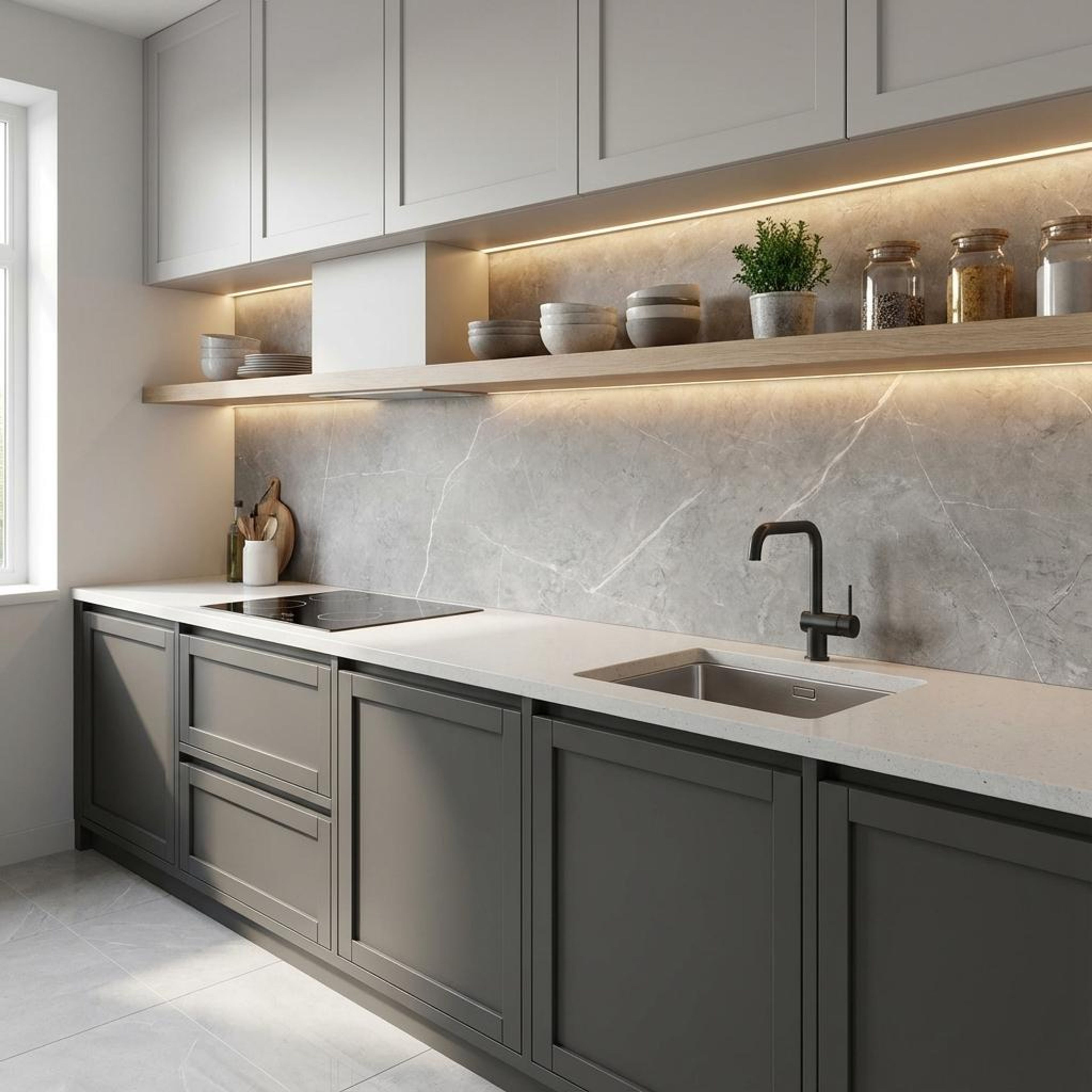 Pietra Sterling Cloud, Medium Grey, Marble, Tiles - Ceramic, 4 x 2 ft, 8.5 mm