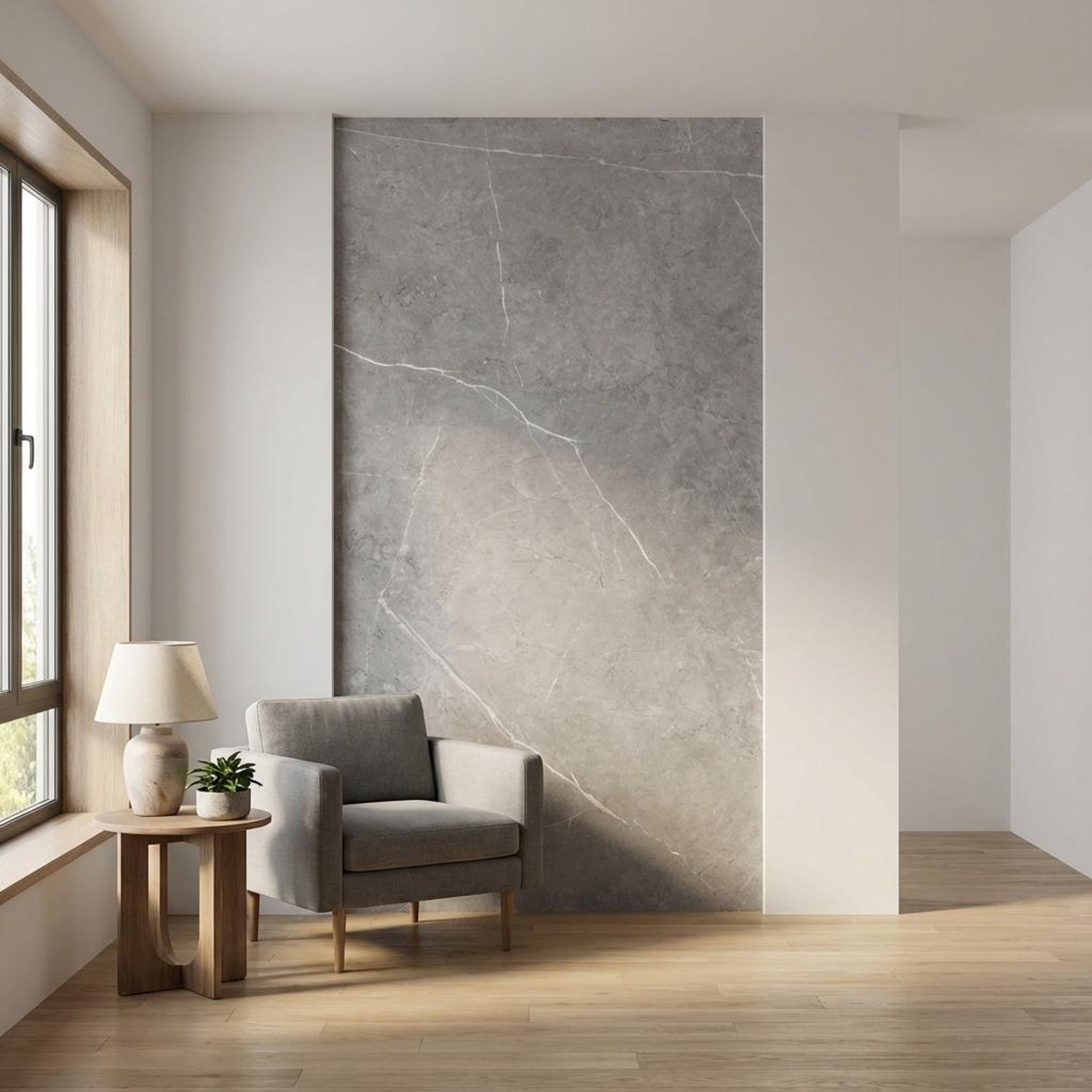 Pietra Sterling Cloud, Medium Grey, Marble, Tiles - Ceramic, 4 x 2 ft, 8.5 mm
