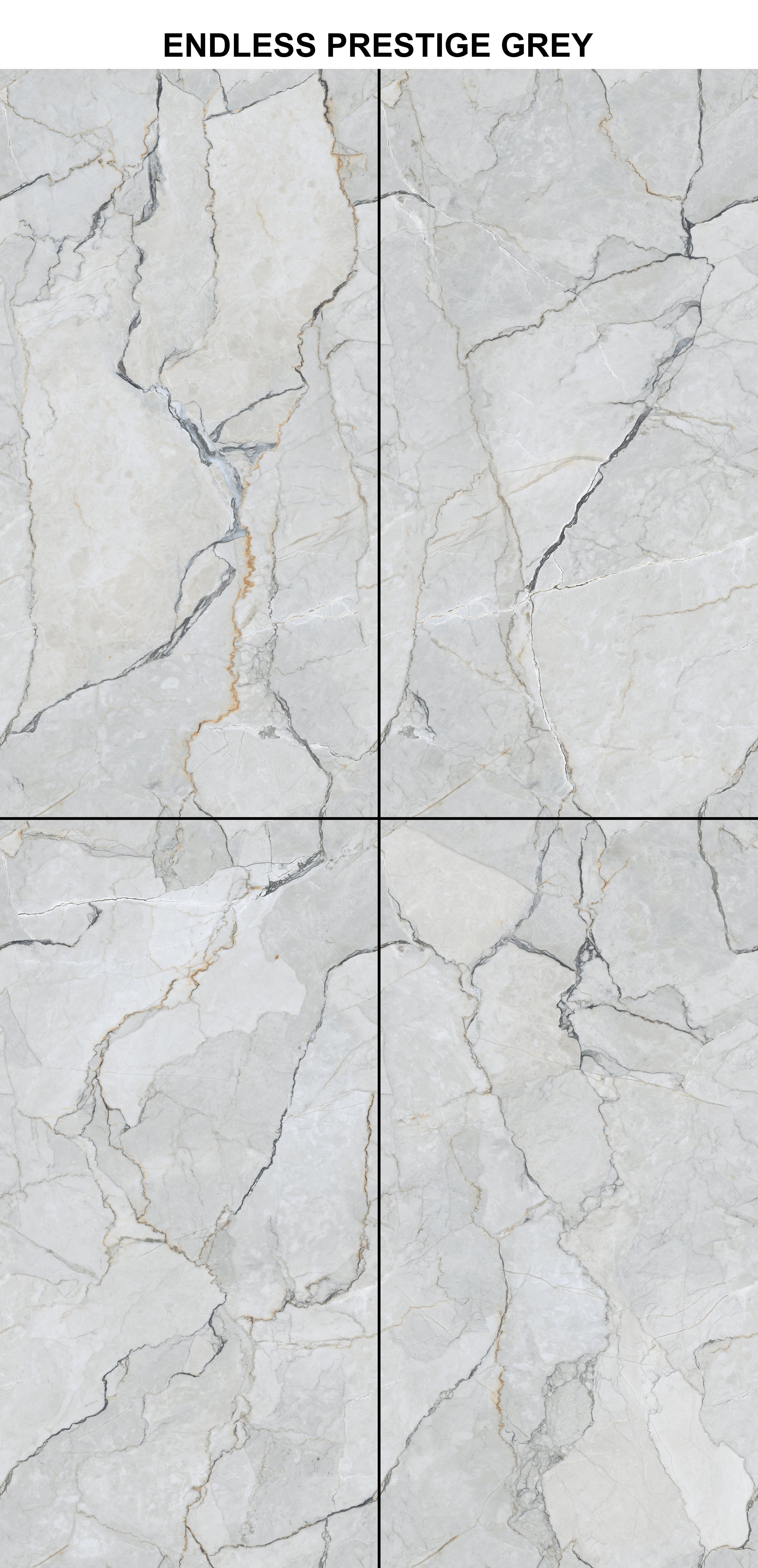 Prestige Sterling Cloud, Light Grey, Marble, Tiles - Ceramic, 4 x 2 ft, 8.5 mm